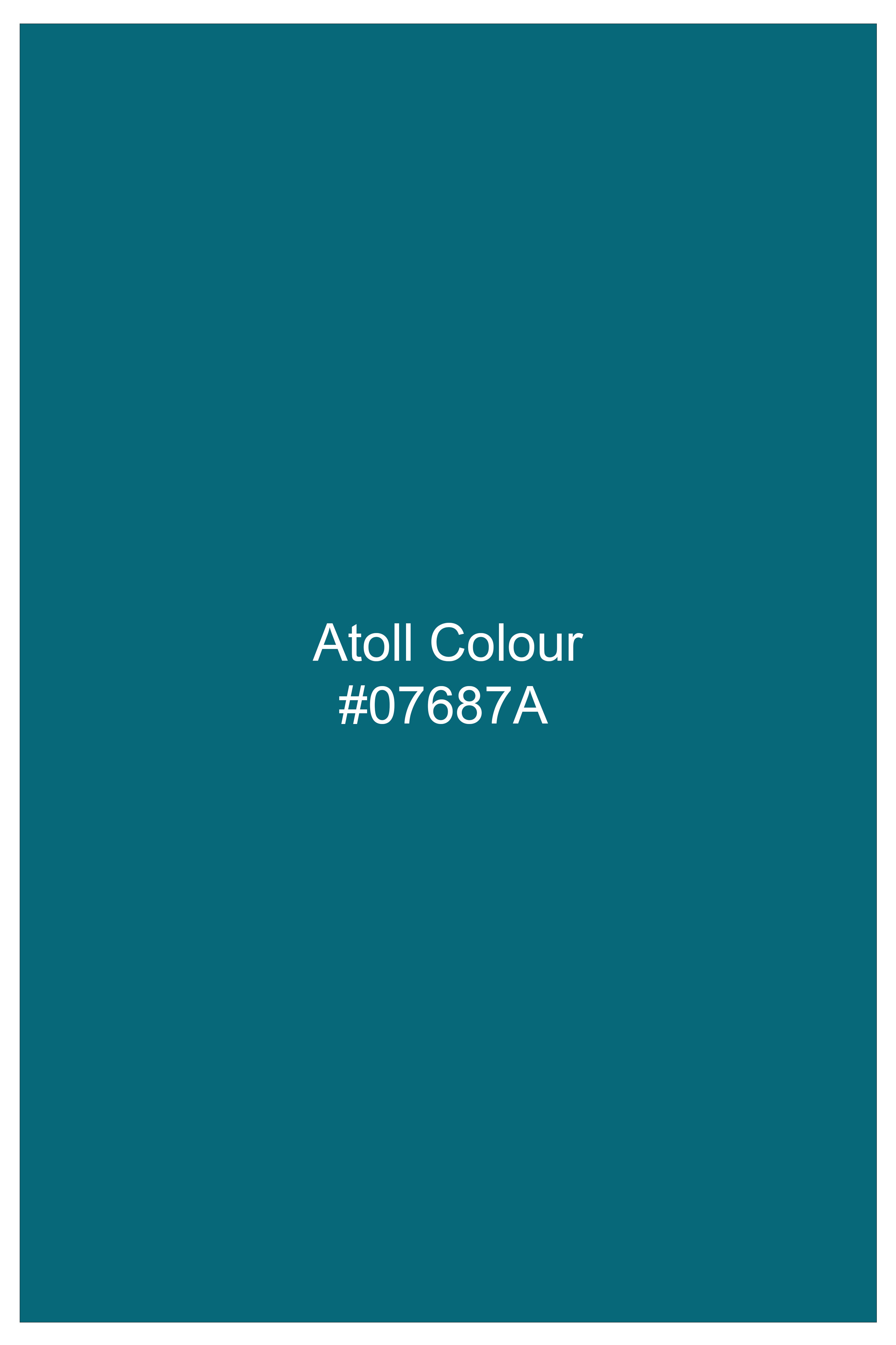 Velaro-Atoll Blue Two Tone Jacquard Textured Premium Cotton Semi Formal Shirt