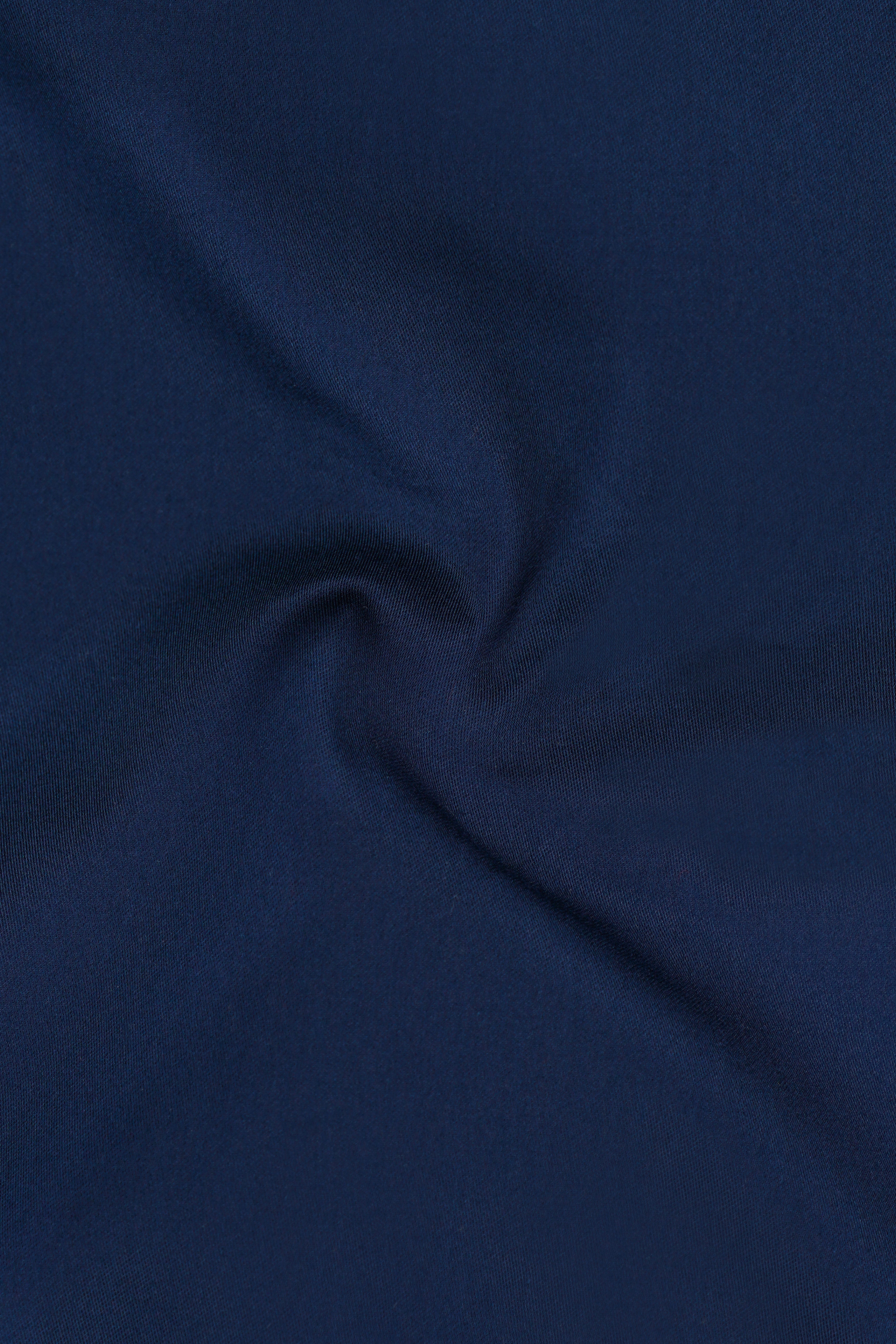 Eclisse-Midnight Blue Subtle Sheen Super Soft Premium Cotton Dress Shirt