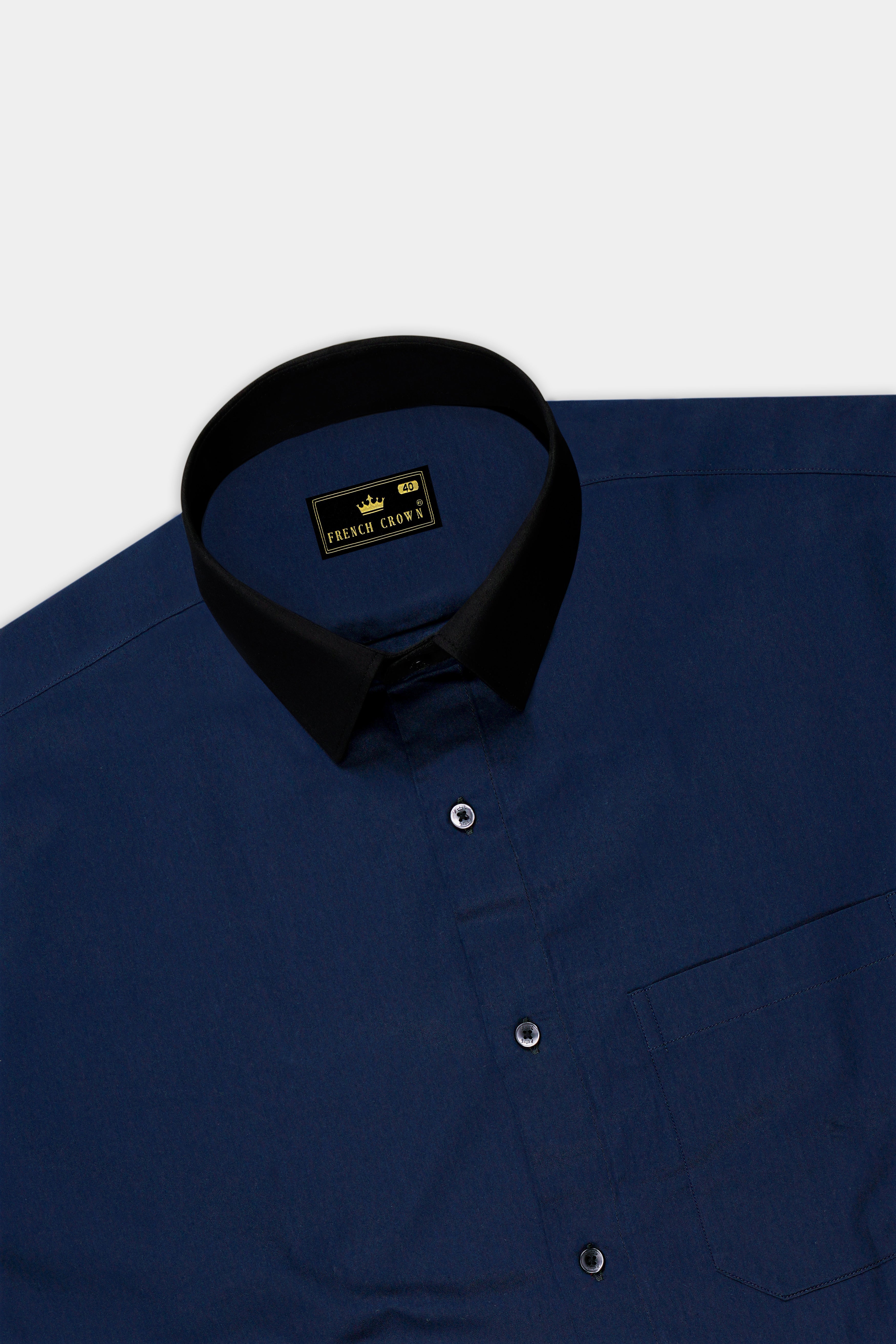 Eclisse-Midnight Blue Subtle Sheen Super Soft Premium Cotton Dress Shirt