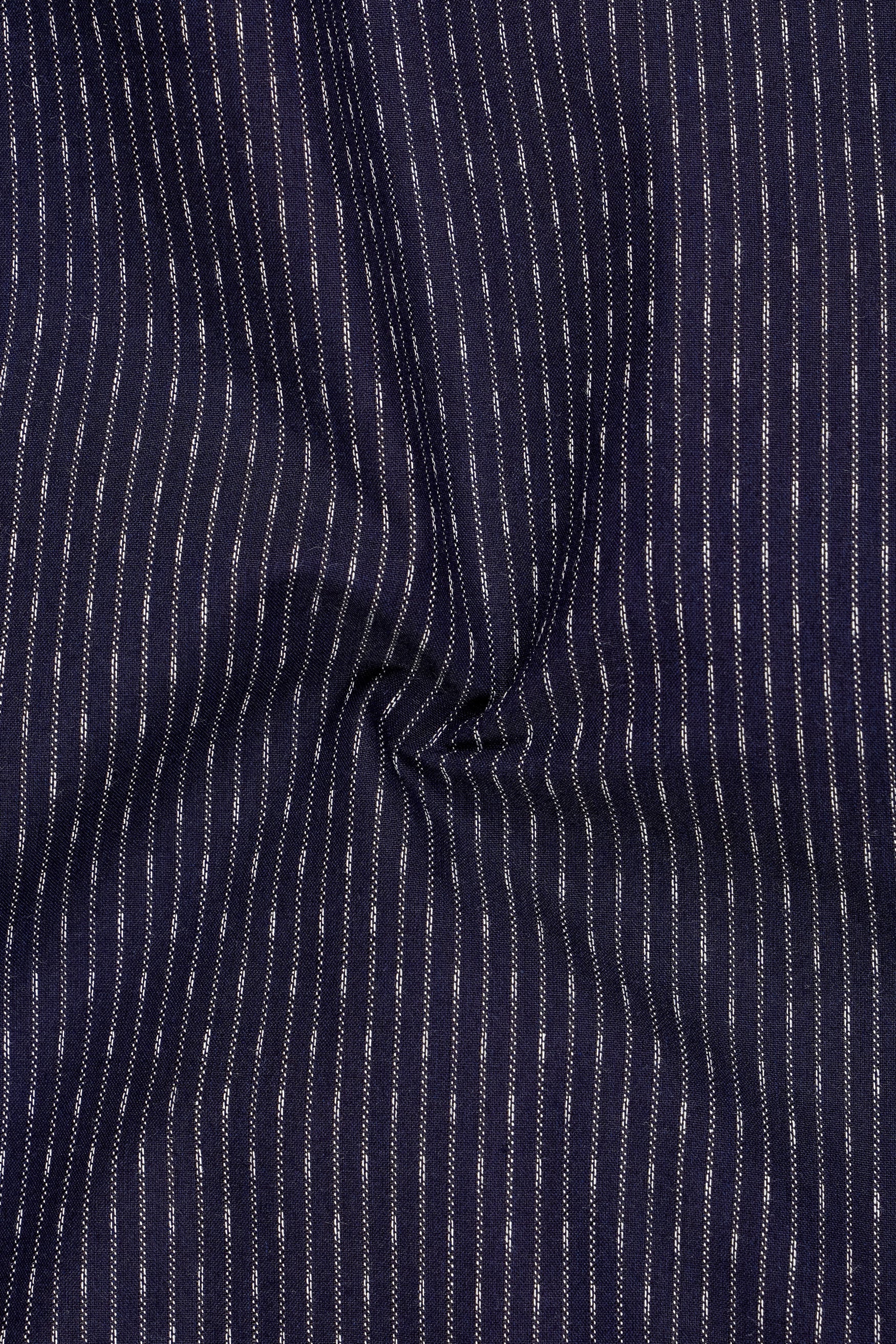 Orvian-Vulcan Blue Striped Dobby Textured Premium Giza Cotton Dress Shirt