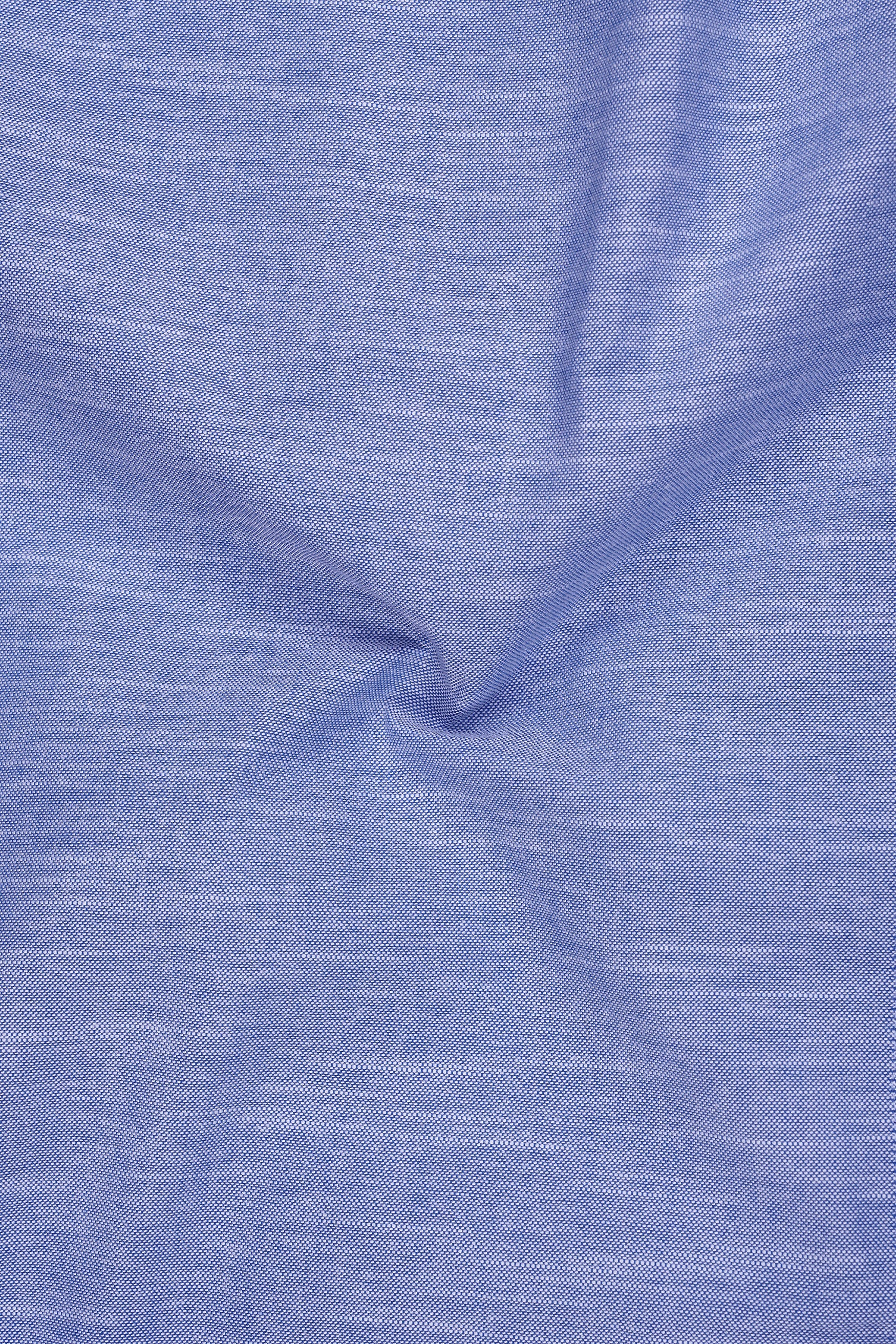 Orvani-Chetwode Blue Textured Oxford Premium Cotton Dress Shirt