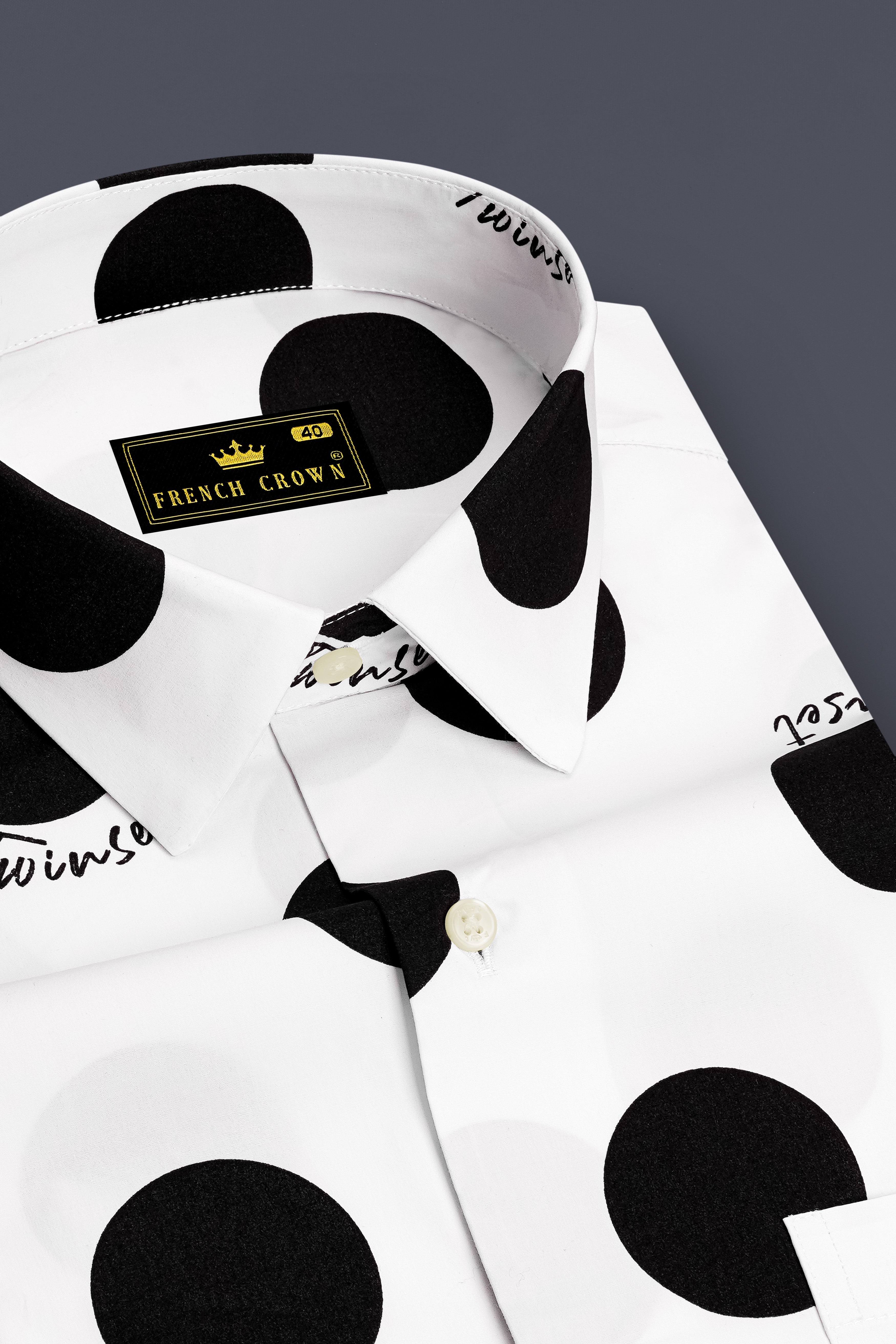 Dotique-Bright White And Jade Black Polka Dot Printed Super Soft Premium Cotton Casual Shirt