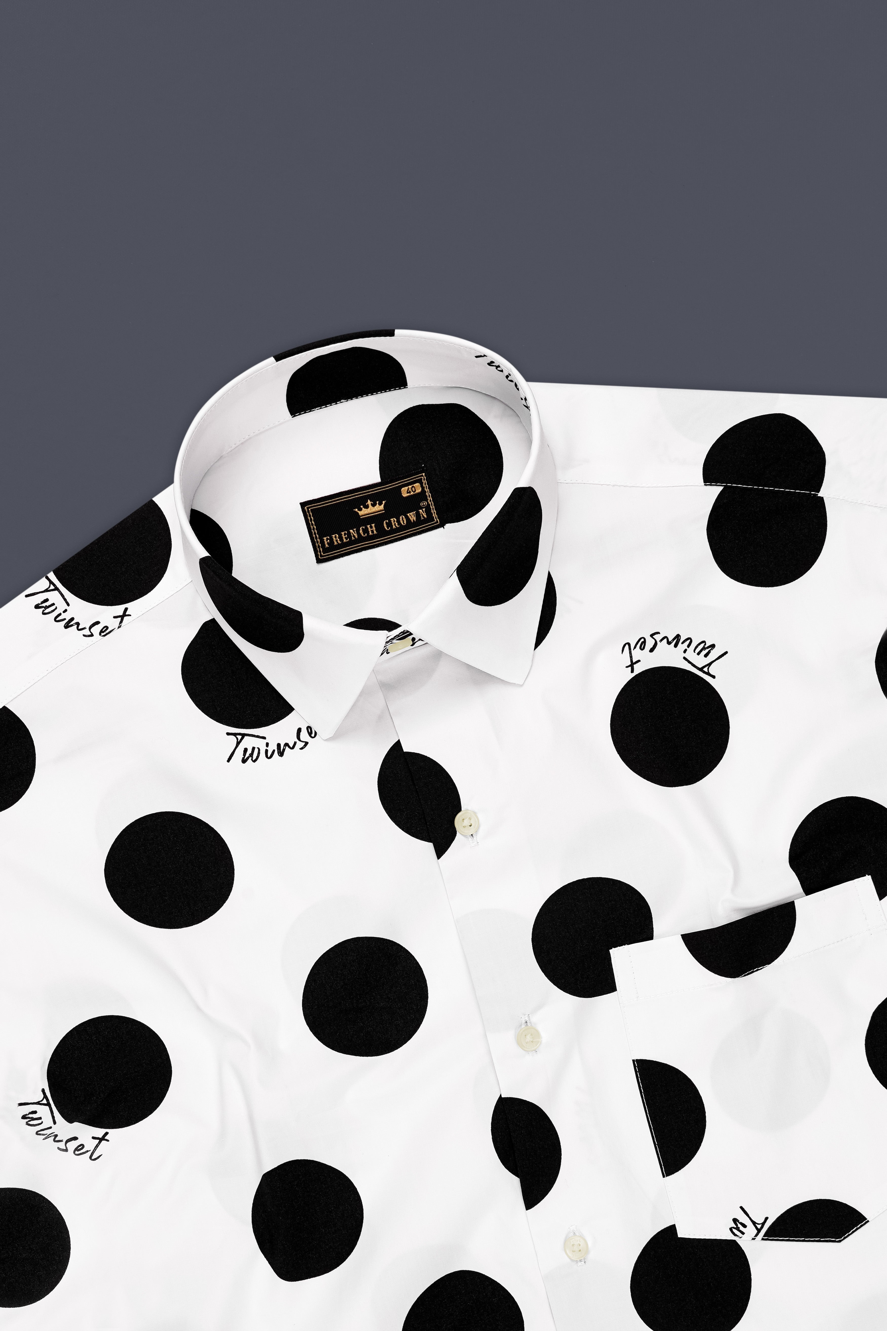 Dotique-Bright White And Jade Black Polka Dot Printed Super Soft Premium Cotton Casual Shirt