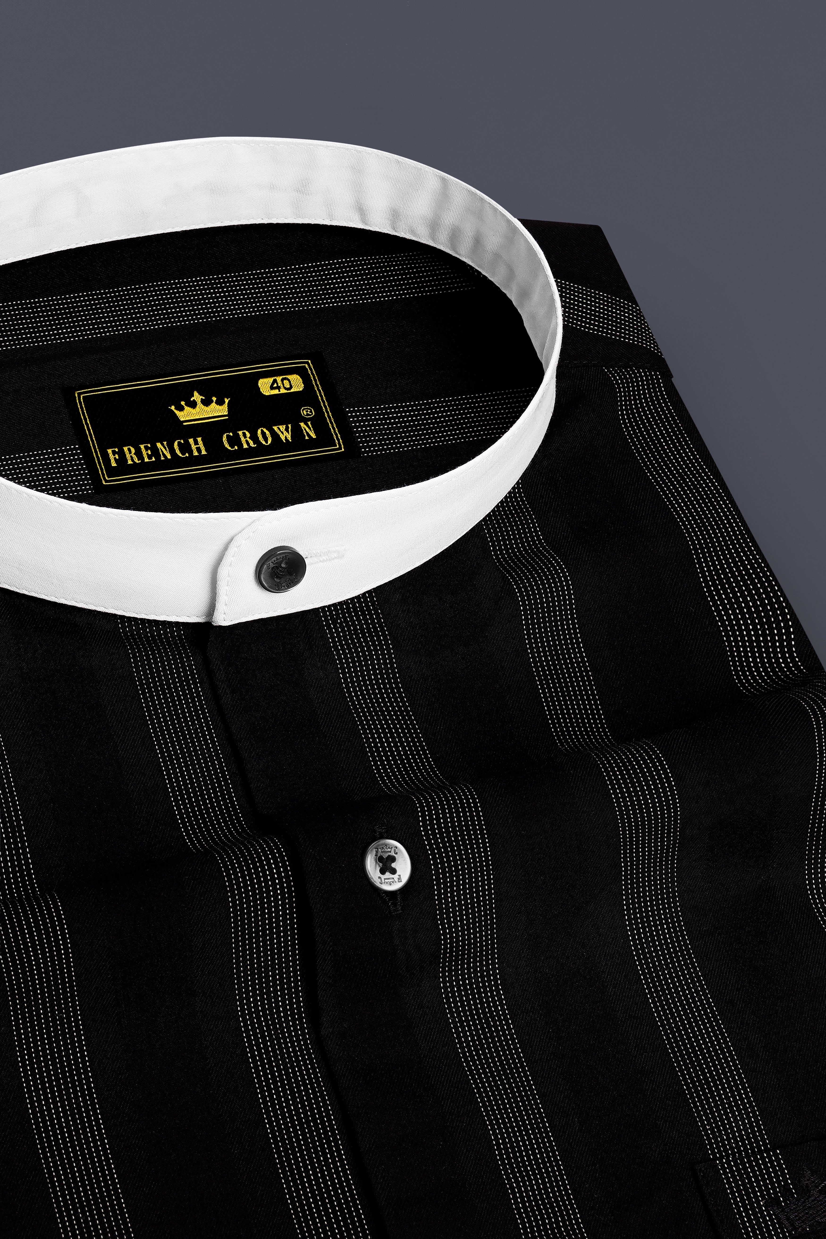 Zayrro-Jade Black Striped Dobby Textured Premium Giza Cotton Casual Shirt