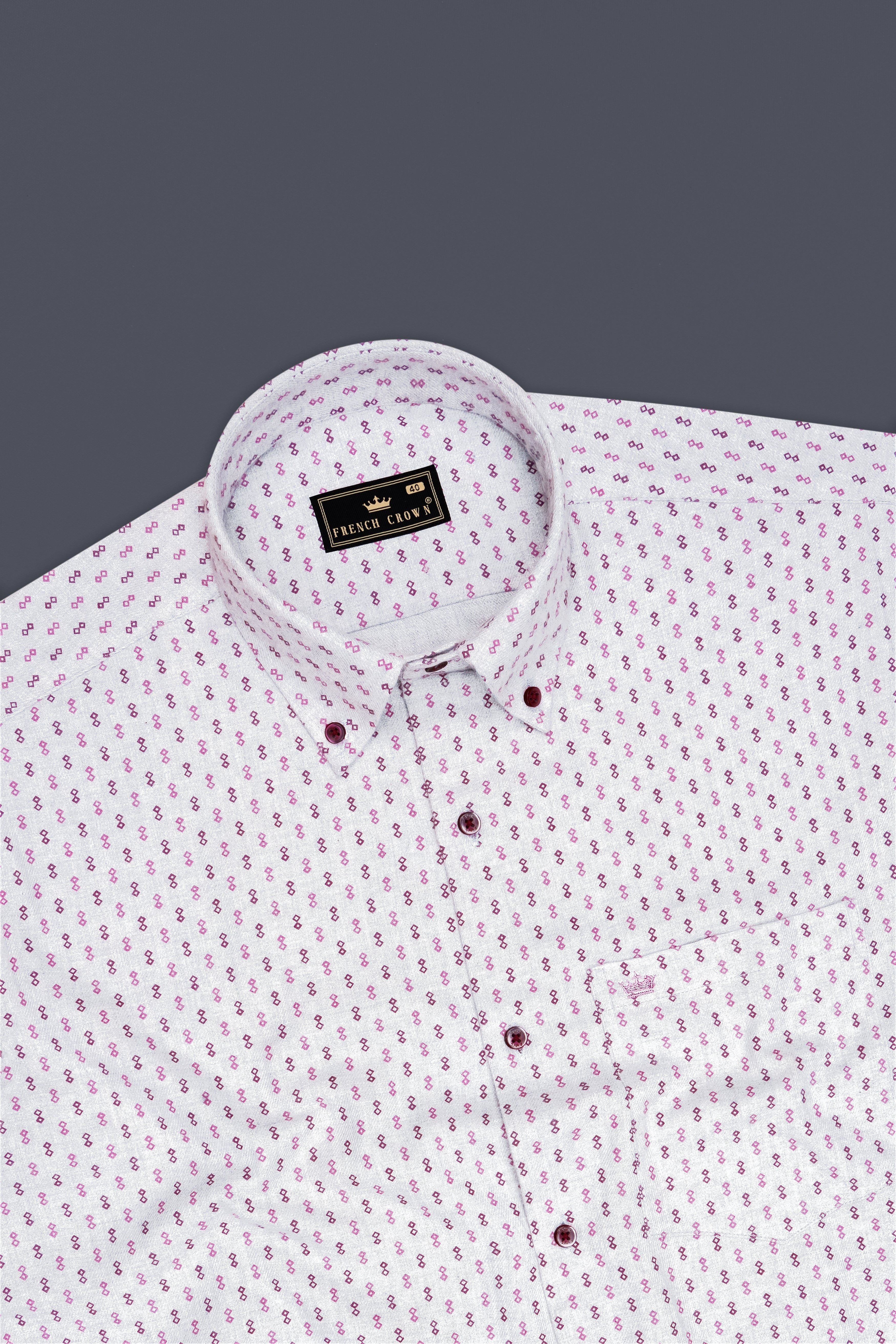 Slate-Mischka Gray Printed Flannel Premium Cotton Casual Shirt