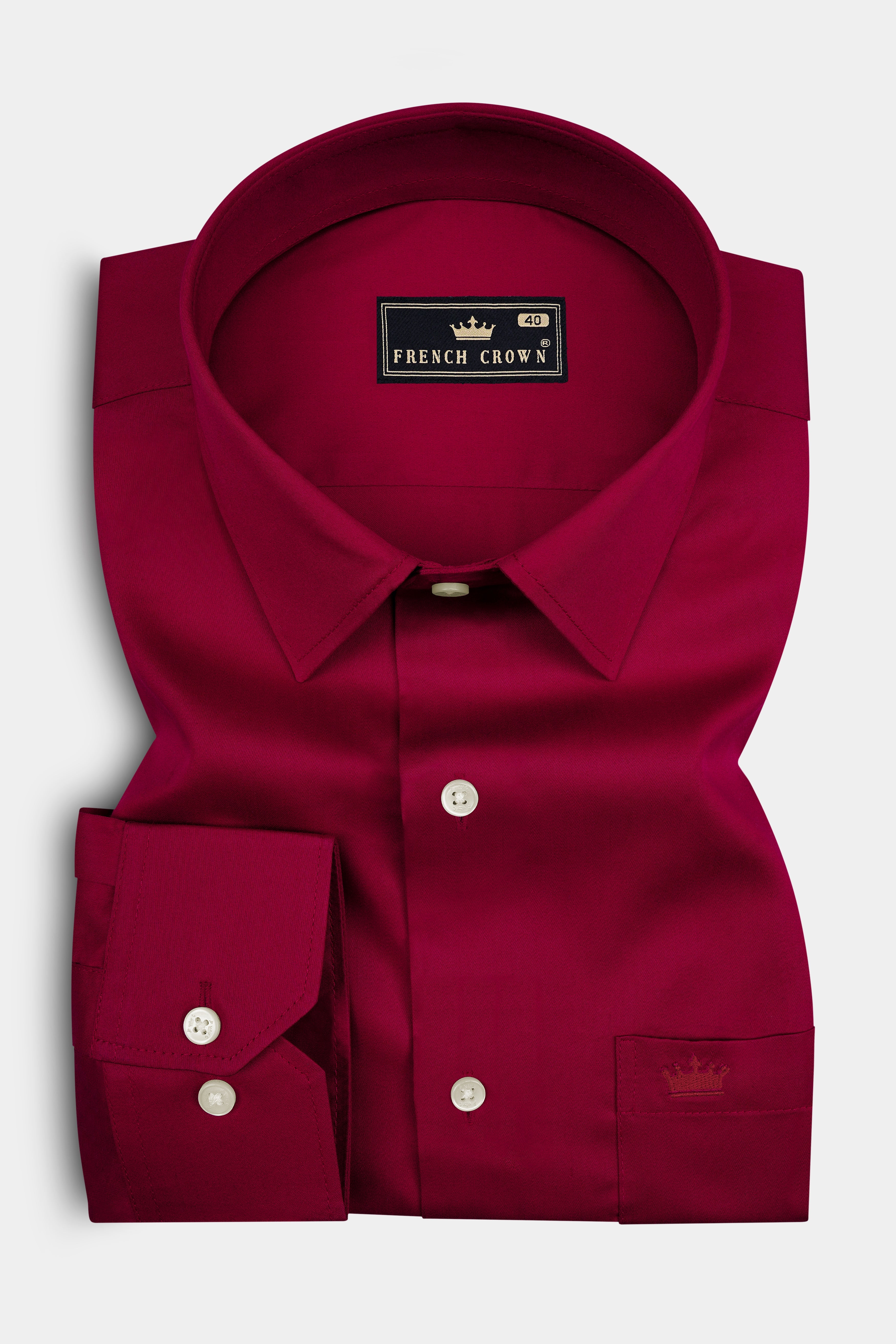Gleam-Merlot Pink Subtle Sheen Super Soft Premium Cotton Dress Shirt
