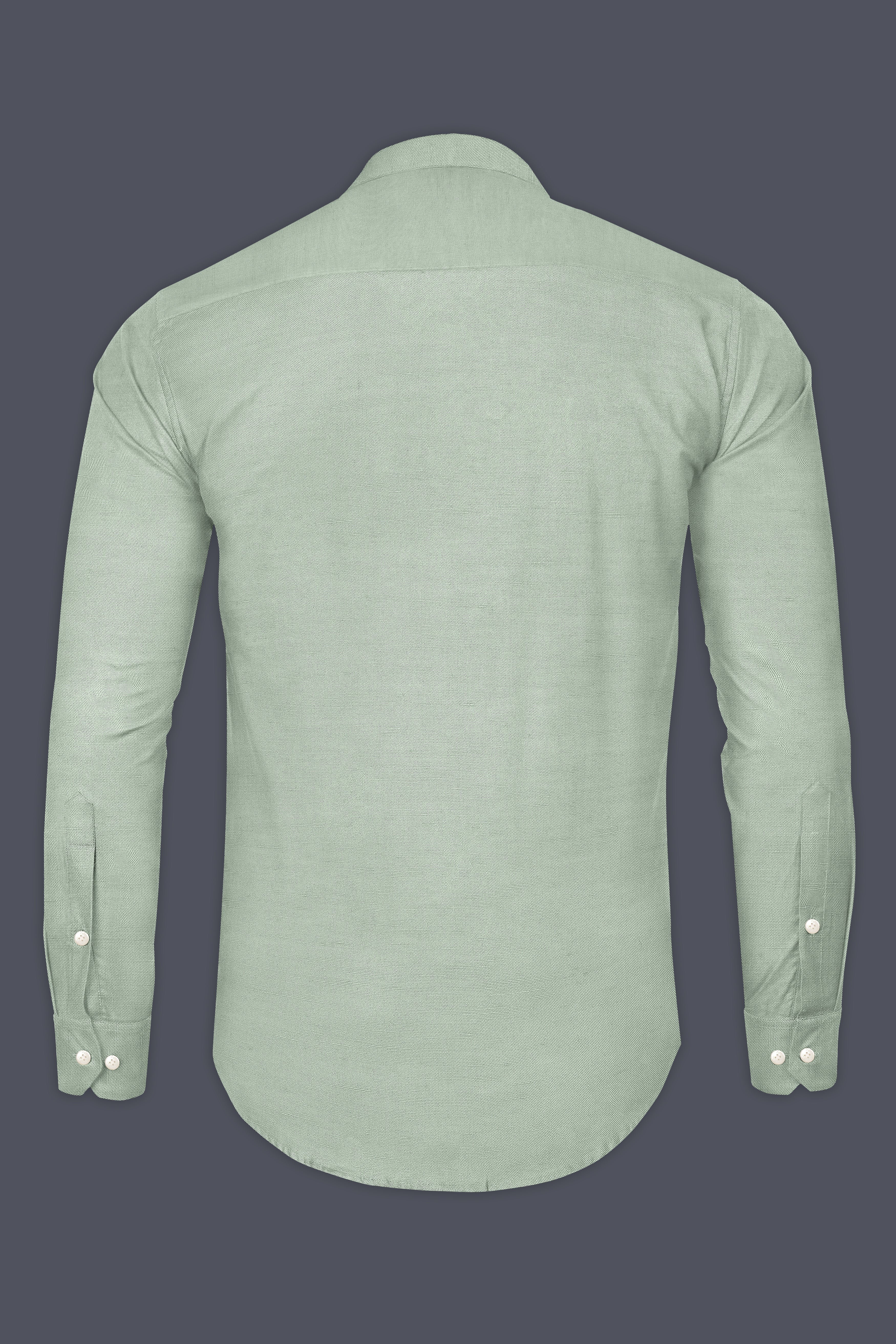 Terra-Clay Ash Green Luxurious Linen Designer Casual Shirt