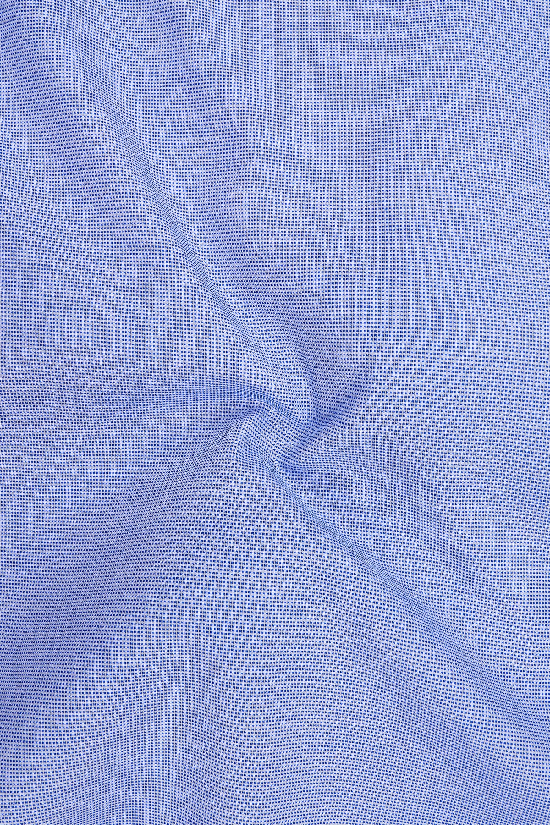 Tide-Dusty Blue Dobby Textured Premium Giza Cotton Dress Shirt