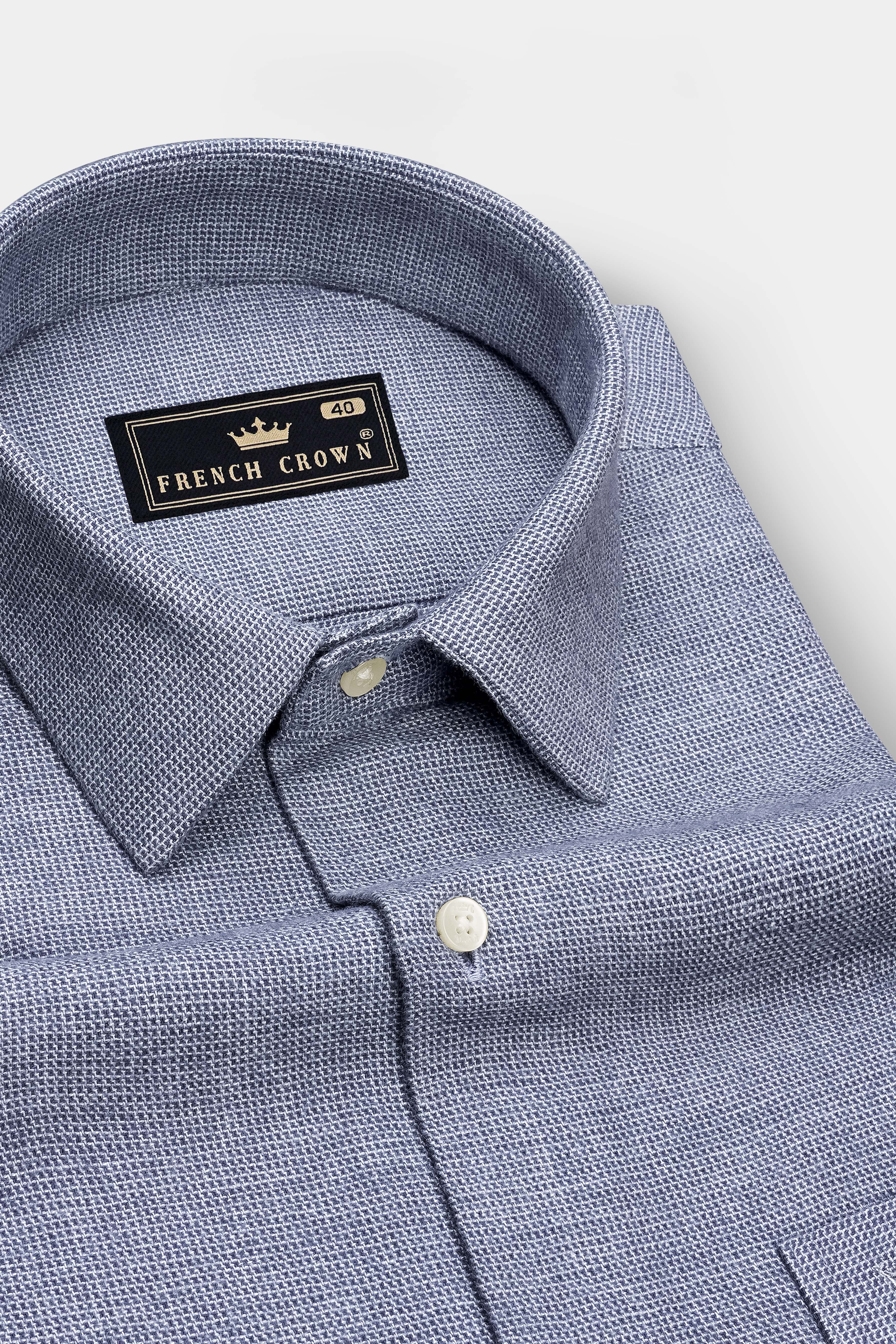 Haven-Shuttle Gray Textured Super Soft Flannel Premium Cotton Casual Shirt