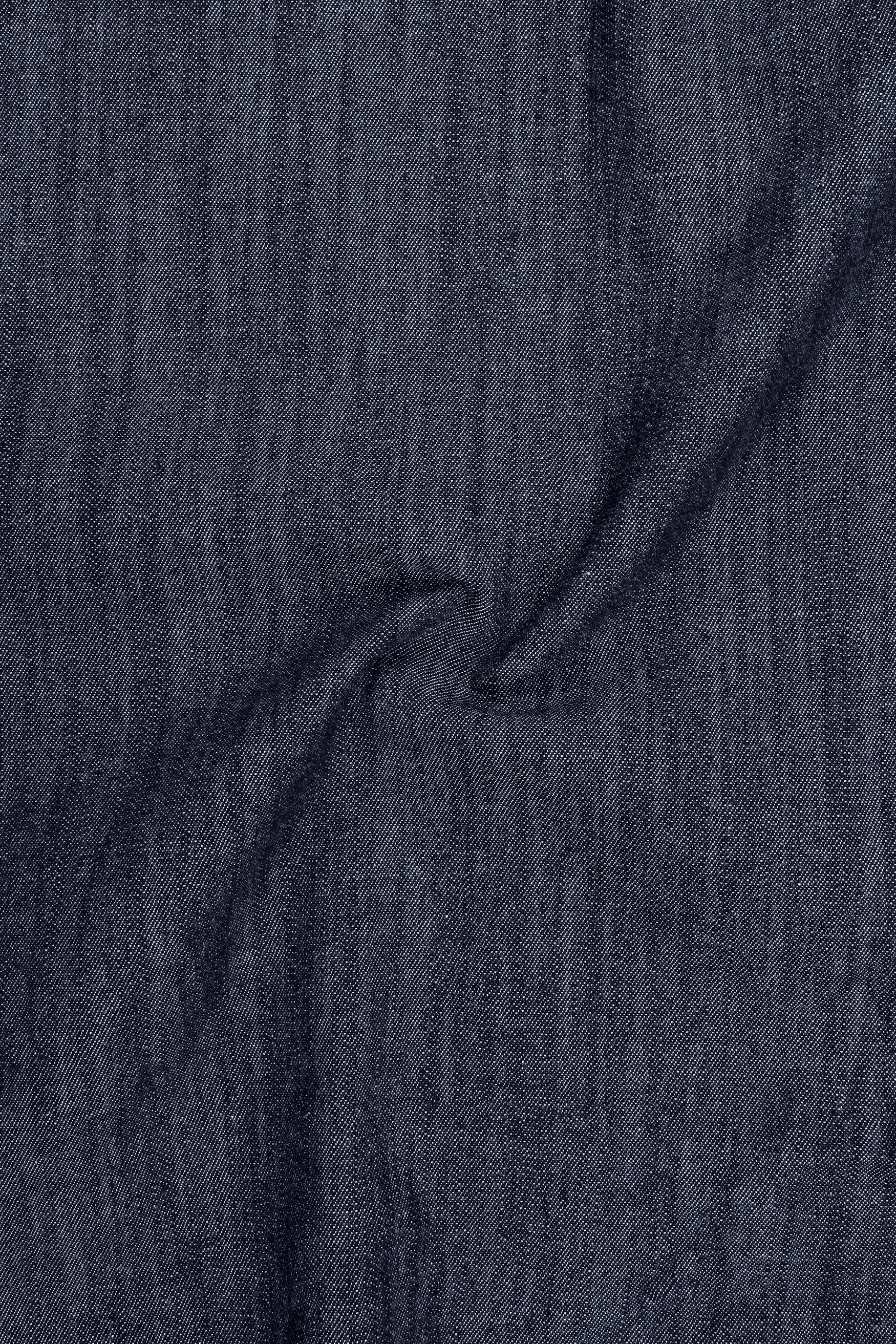 Terrain-Cedar Gray Textured Premium Denim Casual Shirt