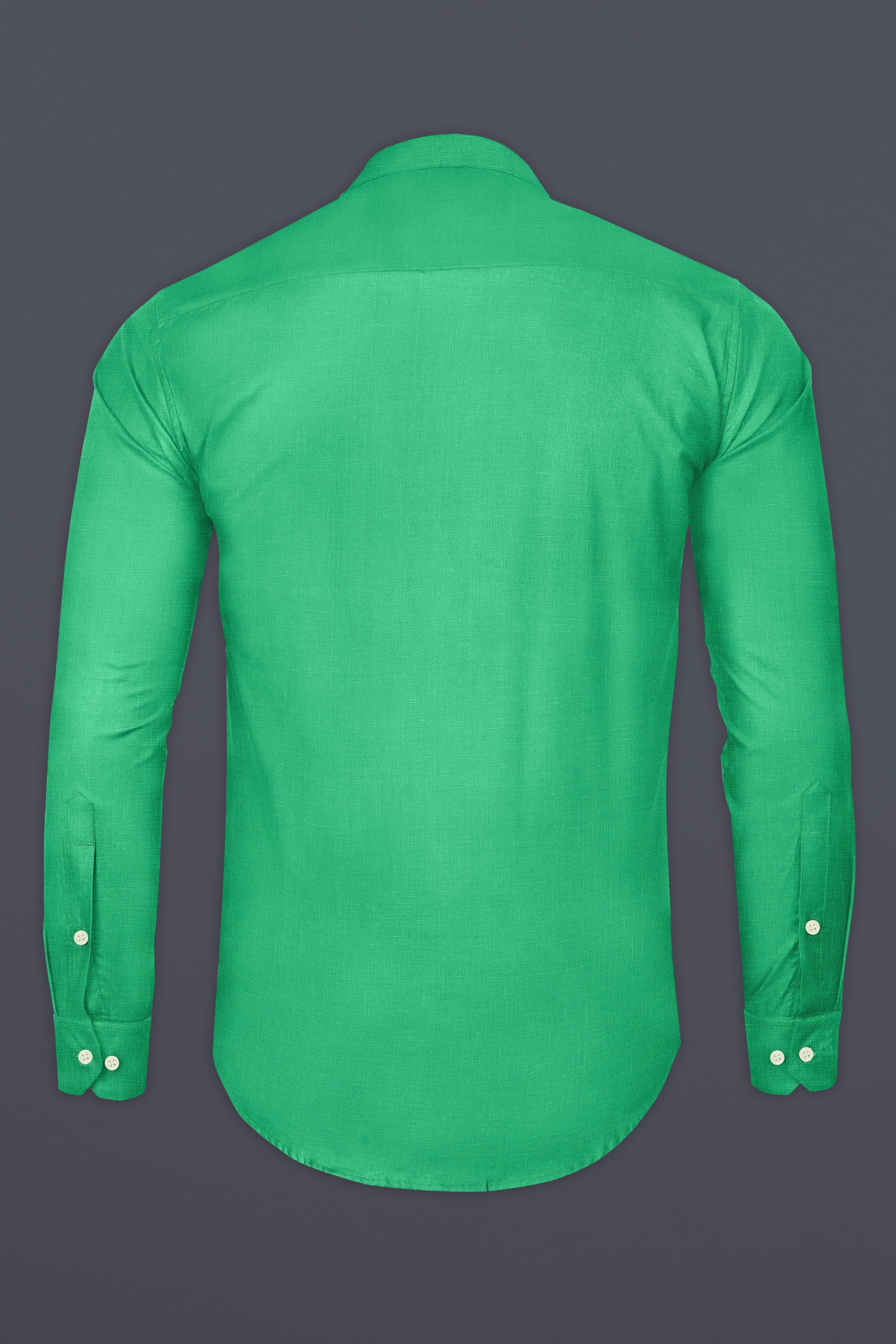 Olivine-Haze Green Luxurious Linen Designer Casual Shirt