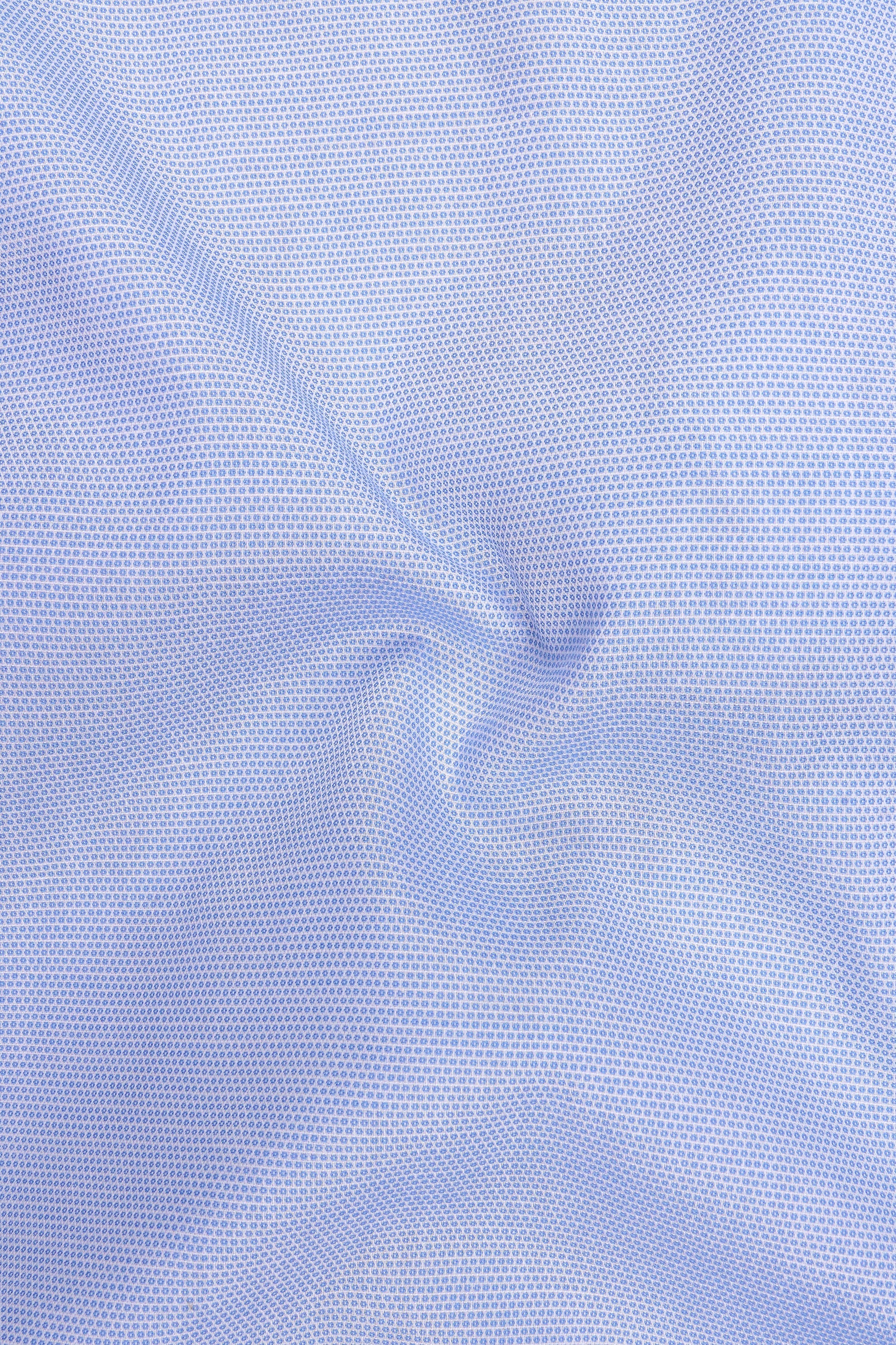 Ciel-Carolina Blue Printed Dobby Premium Giza Cotton Dress Shirt