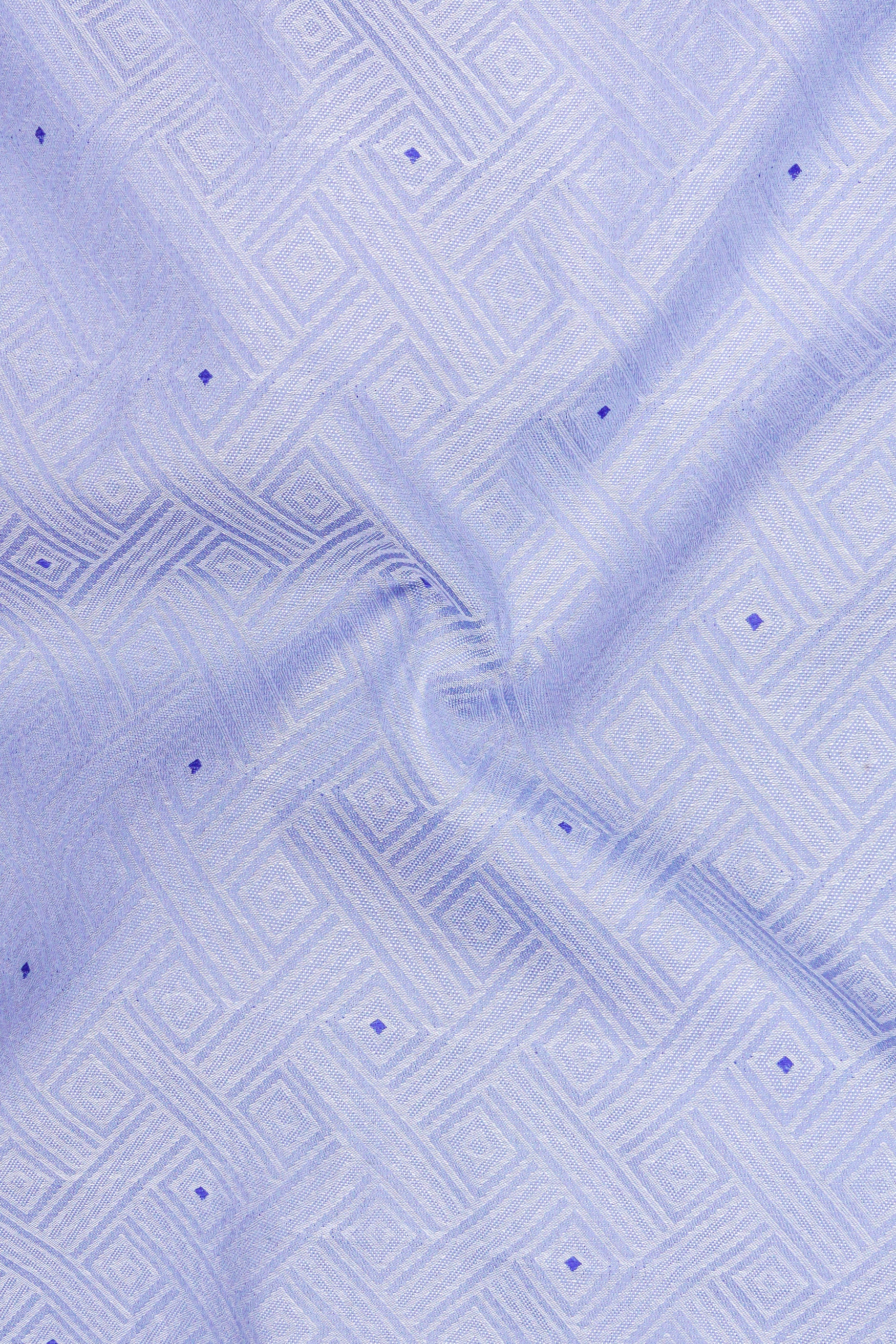 Aegis-Manatee Blue Jacquard Textured Premium Cotton Dress Shirt