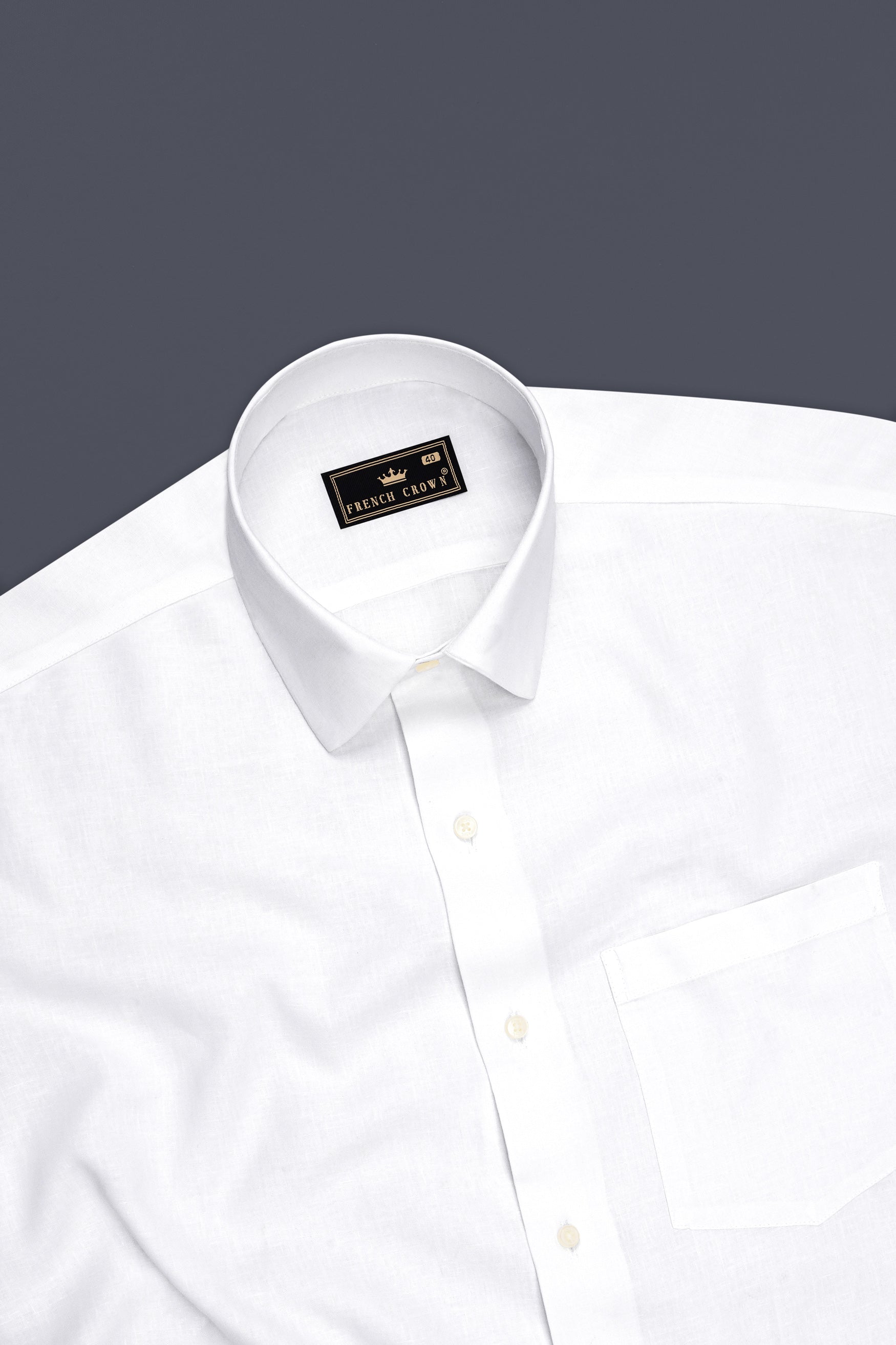 Zenith-Bright White Luxurious Linen Dress Shirt