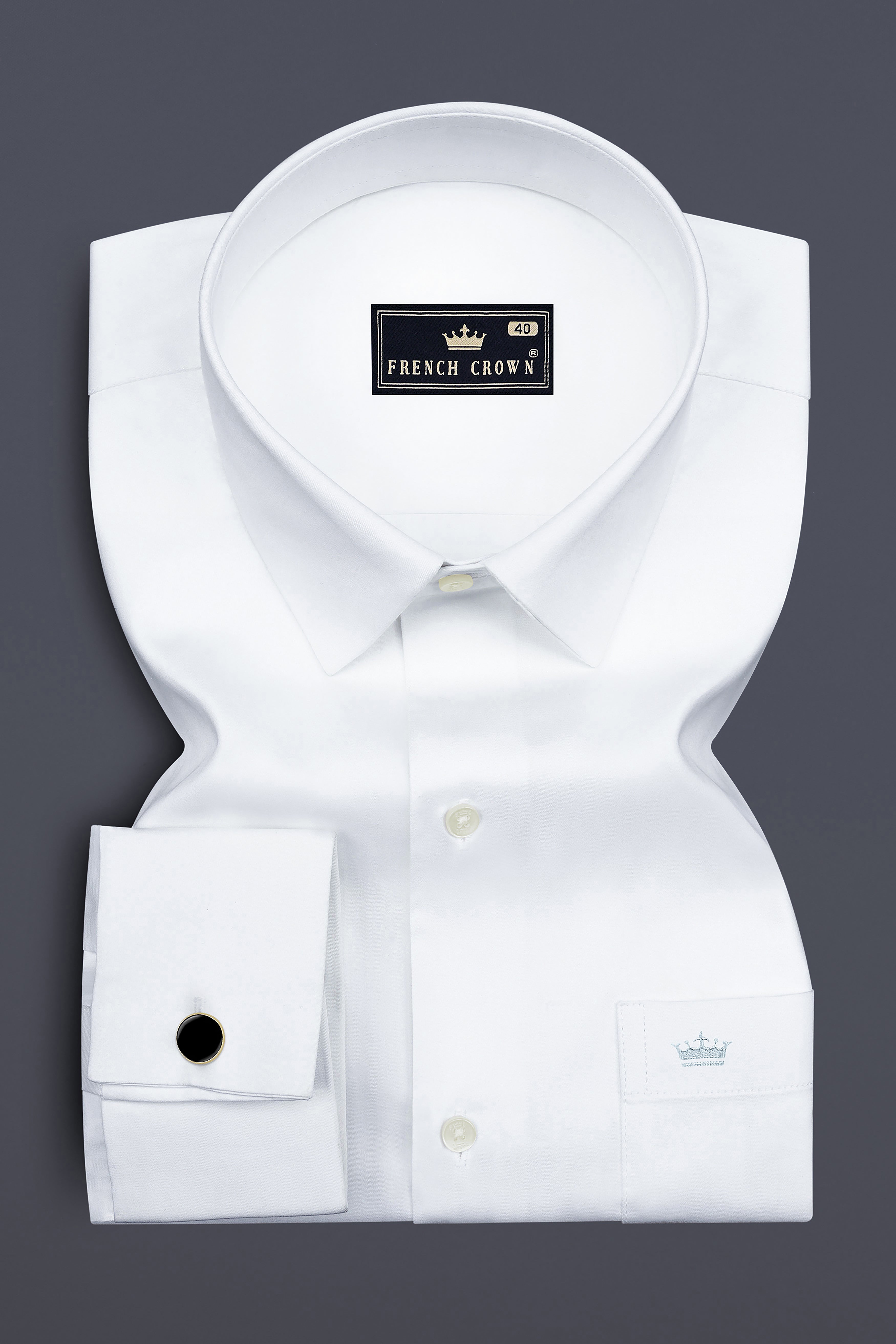 Lumina-Bright White French Cuff Subtle Sheen Super Soft Premium Cotton Dress Shirt