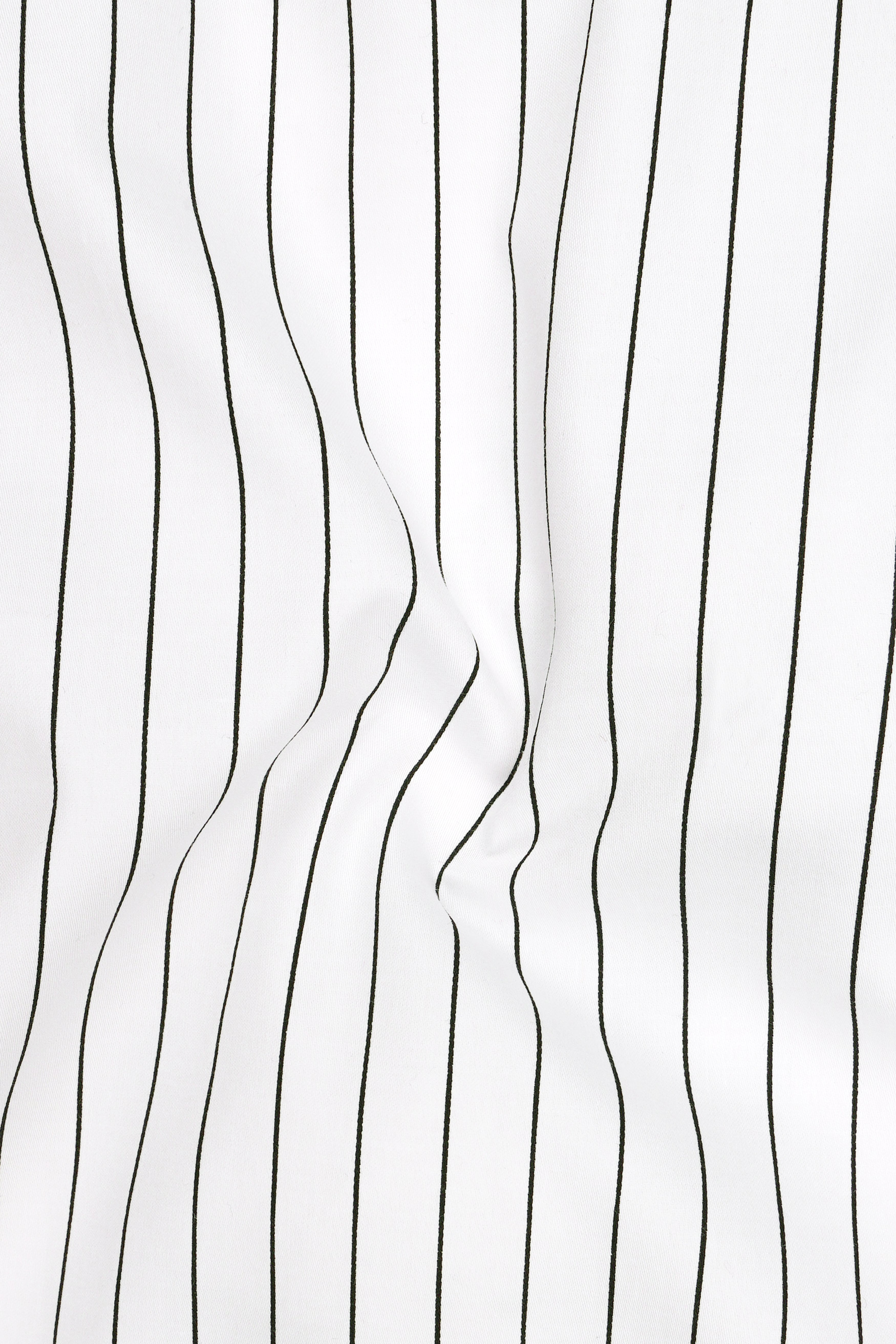 Aurum-Bright White And Jade Black Pin Striped Subtle Sheen Super Soft Premium Cotton Dress Shirt
