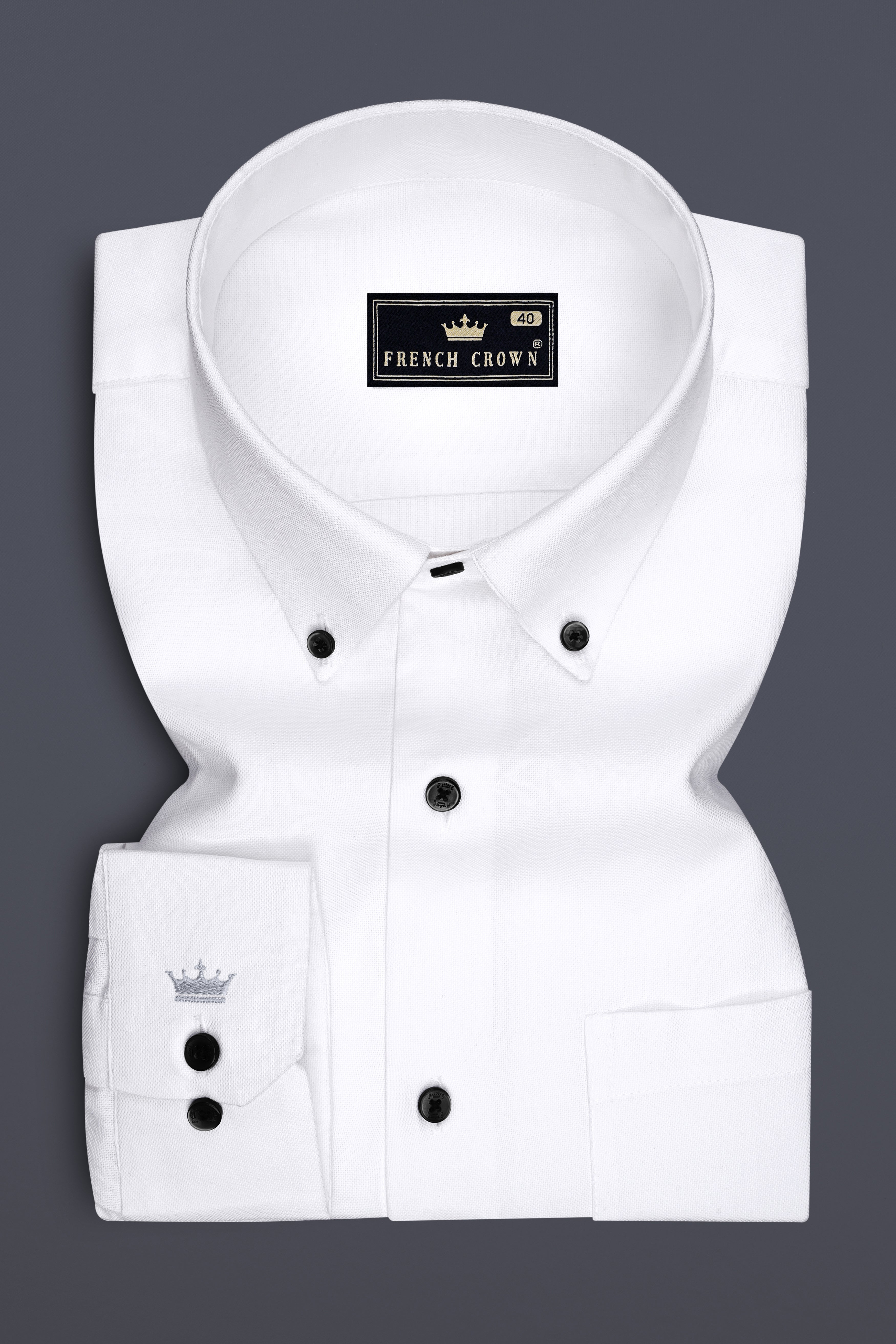 Lumen-Bright White Oxford Premium Cotton Button Down Dress Shirt