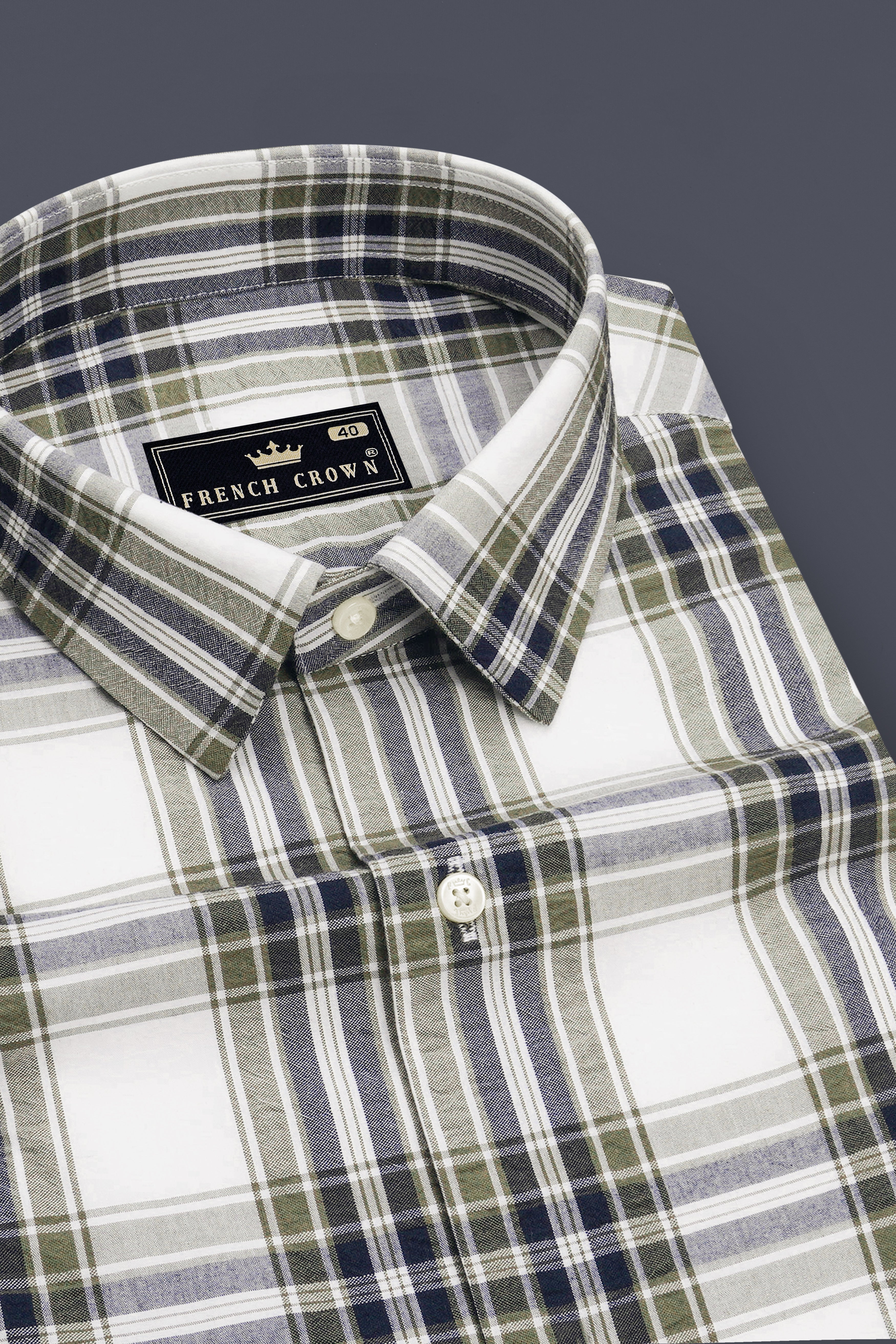 Meadow-Friar Green And Bright White Plaid Seersucker Super Soft Premium Cotton Casual Designer Shirt