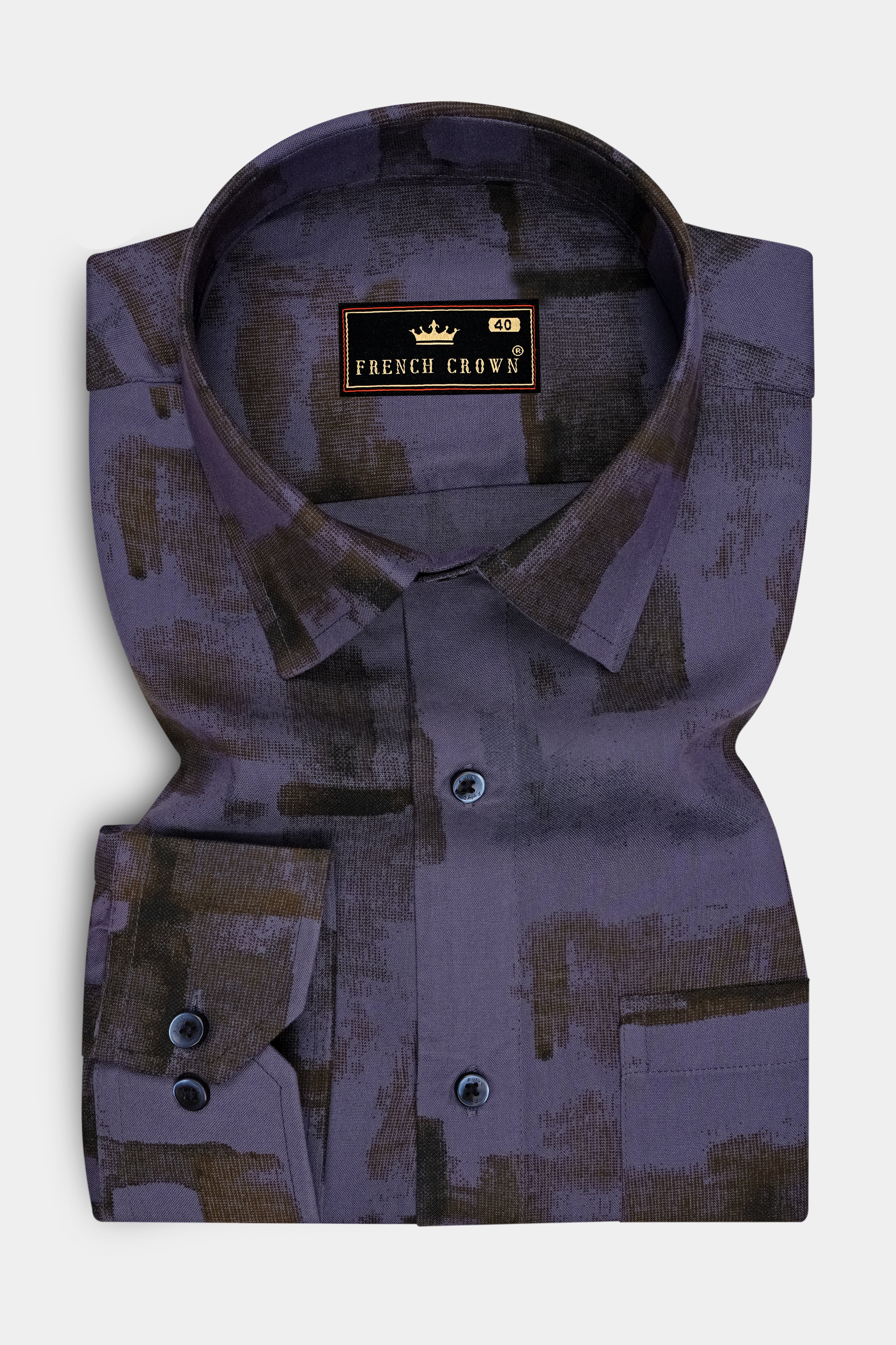 Lumen-Cadet Blue Abstract Printed Super Soft Tencel Casual Shirt