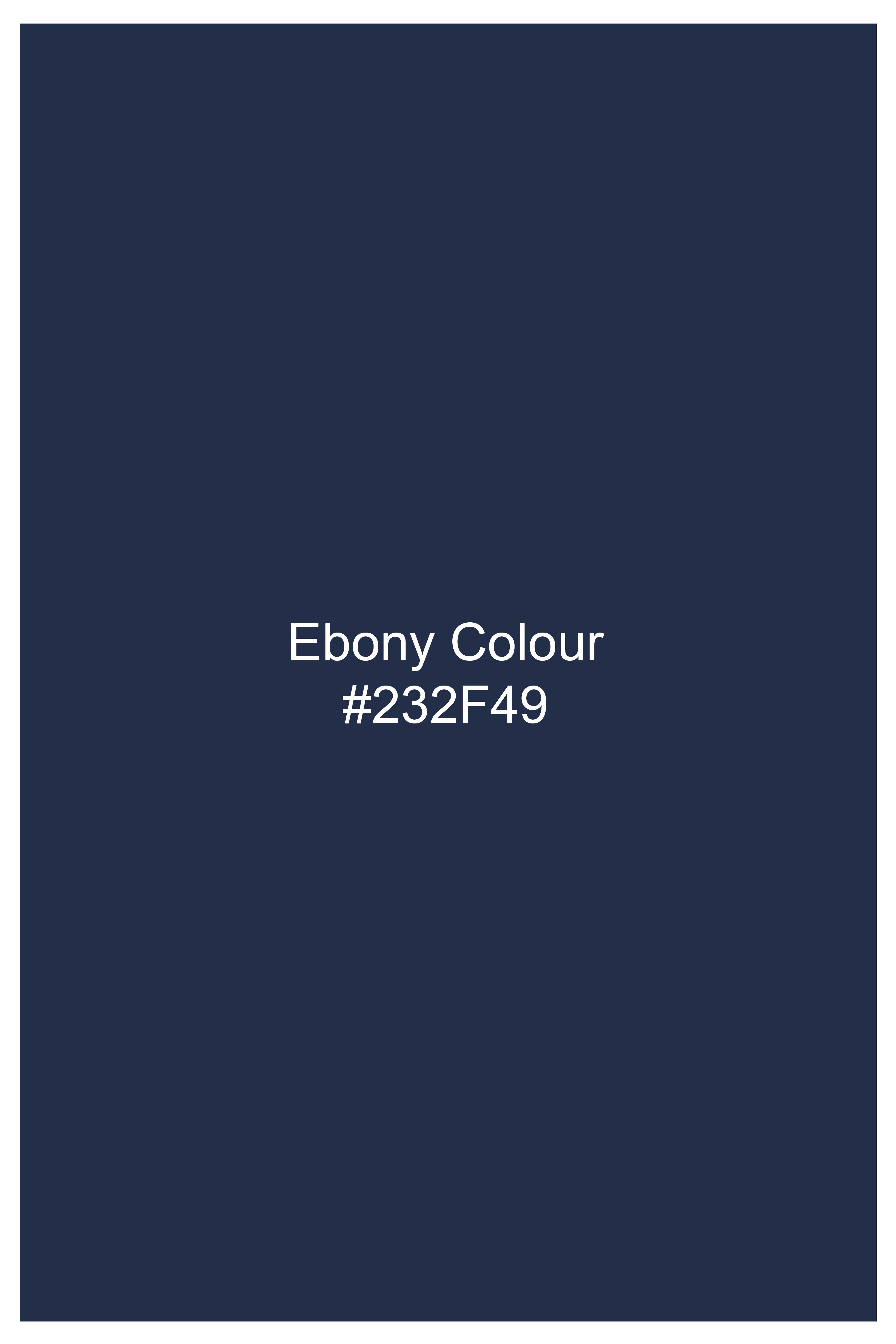 Aegis-Ebony Navy Dobby Textured Premium Giza Cotton White Cuff Collar Dress Shirt