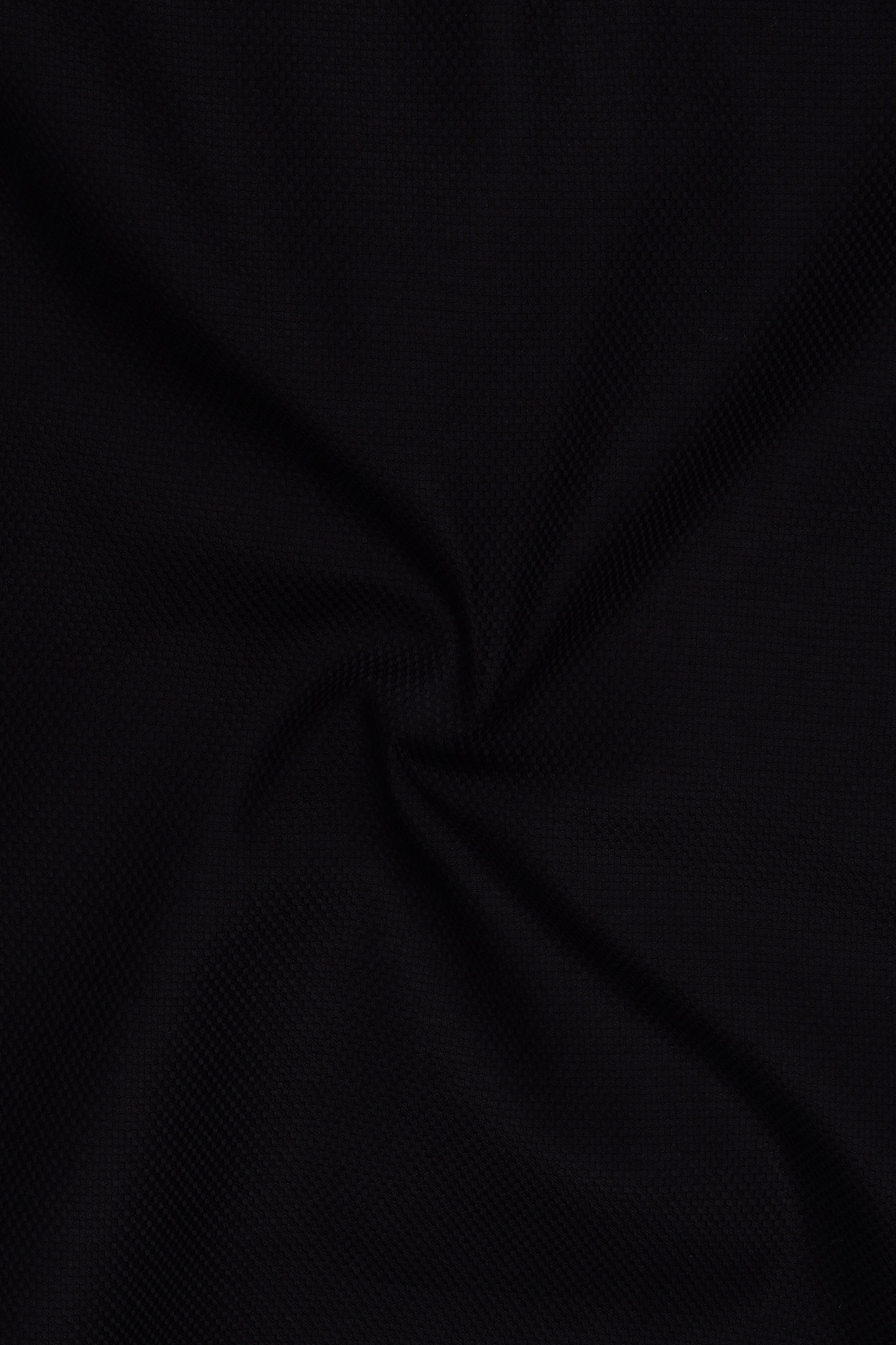 Nero-Jade Black Dobby Textured Premium Giza Cotton Dress Shirt