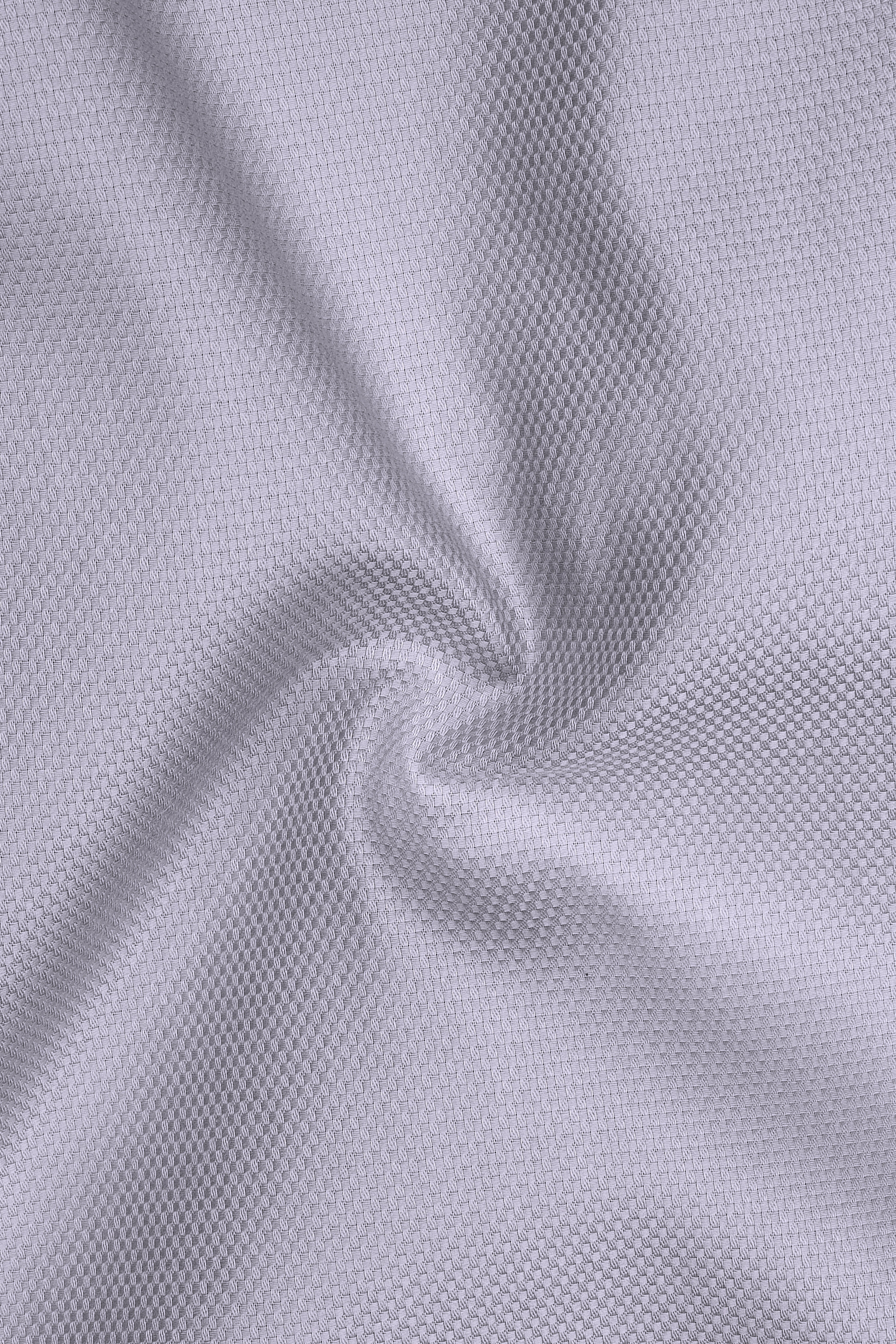 Silva-Wisteria Gray Dobby Textured Premium Giza Cotton White Cuff Collar Dress Shirt