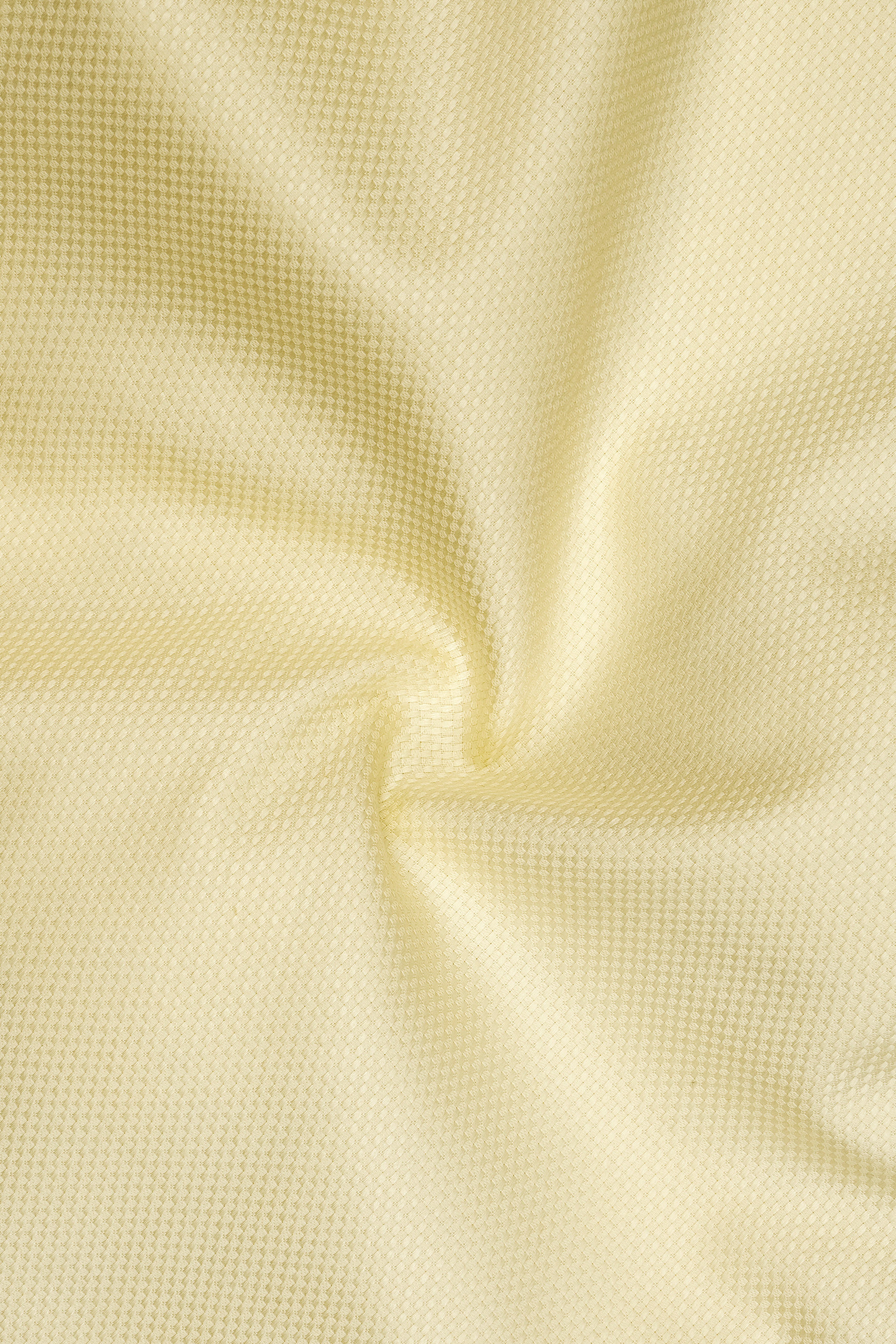 Saffron-Pavlova Yellow Dobby Textured Premium Giza Cotton Dress Shirt
