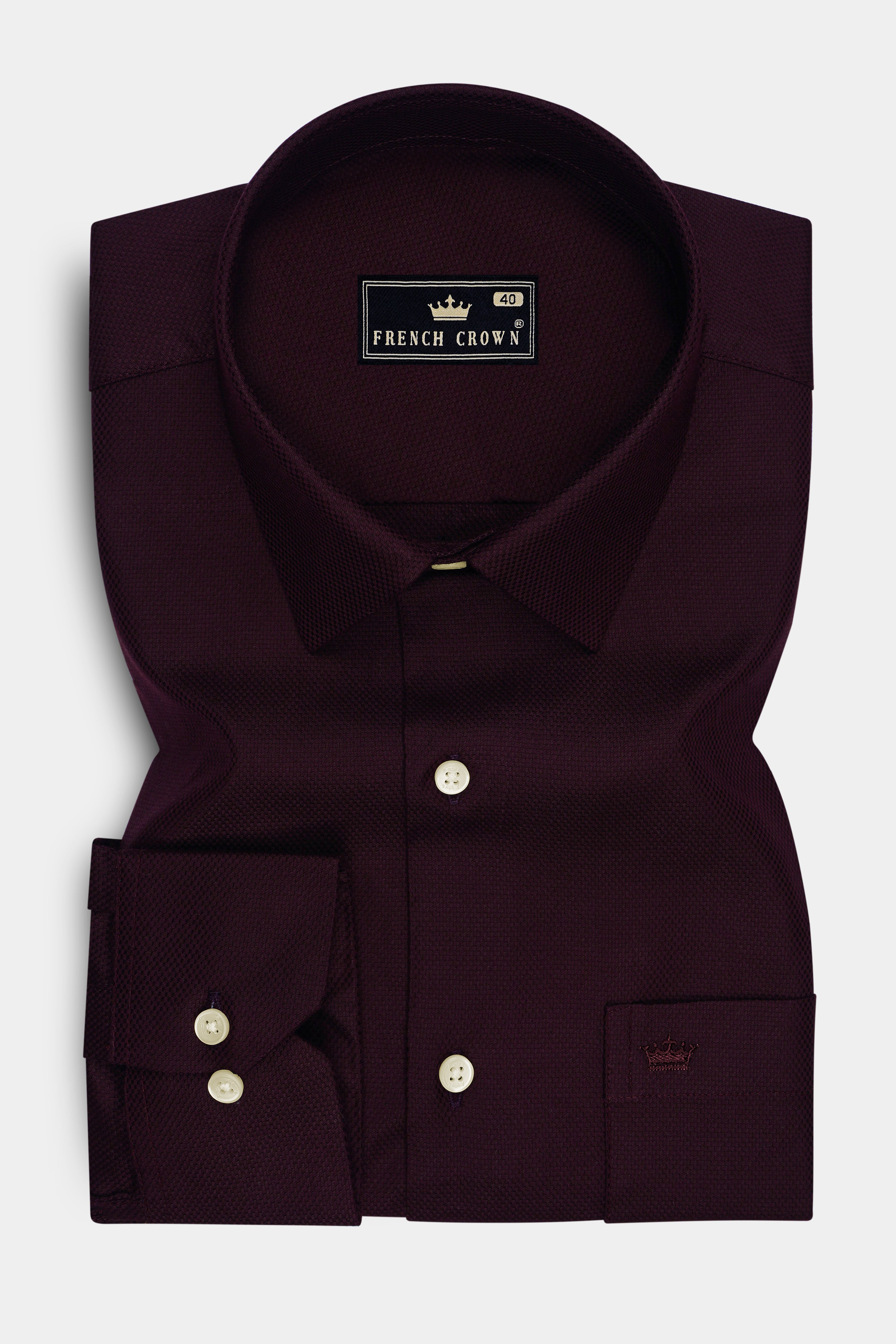Nexus-Asphalt Purple Dobby Textured Premium Giza Cotton Dress Shirt