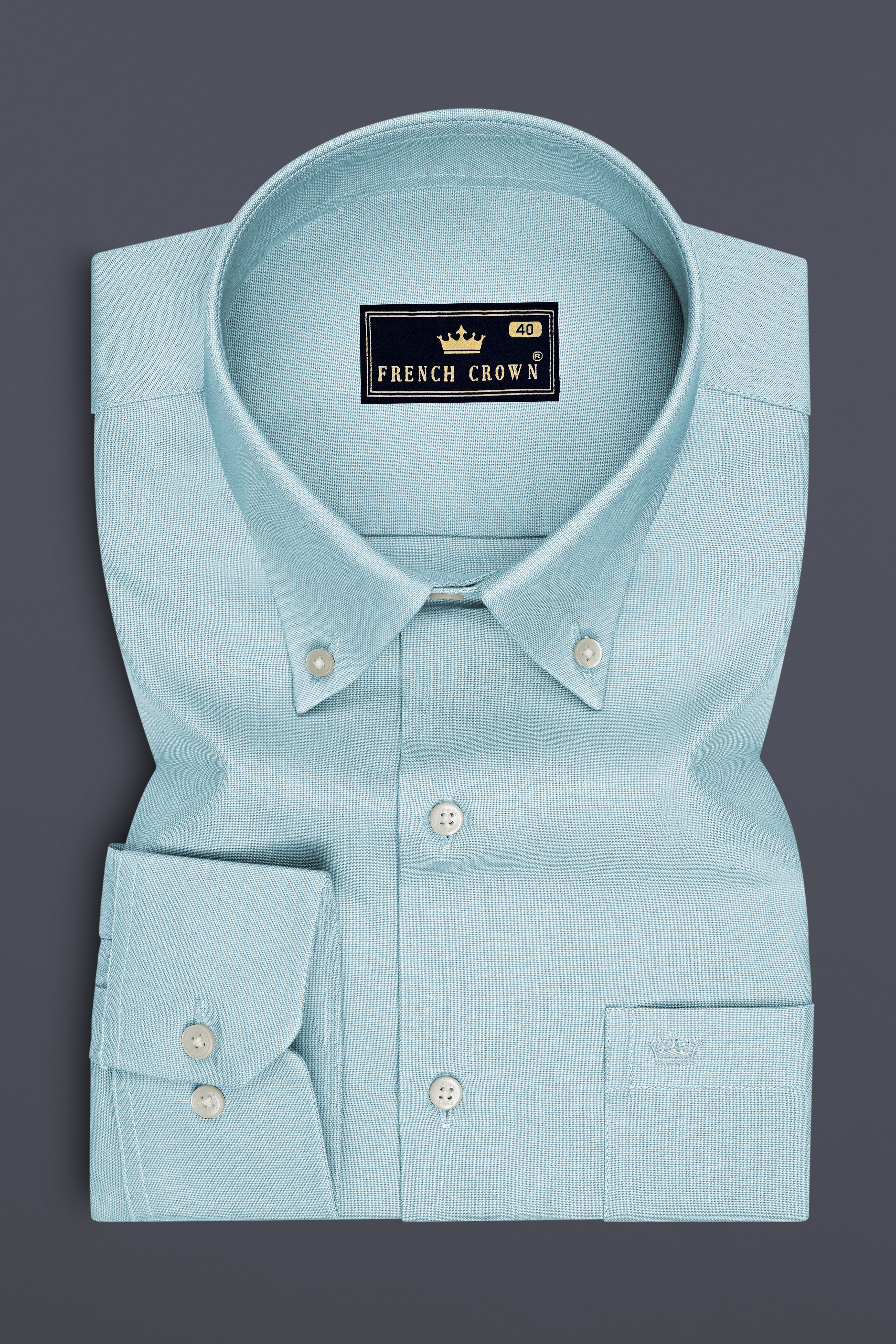 Verdel-Jungle Mist Green Oxford Premium Cotton Dress Button Down Shirt