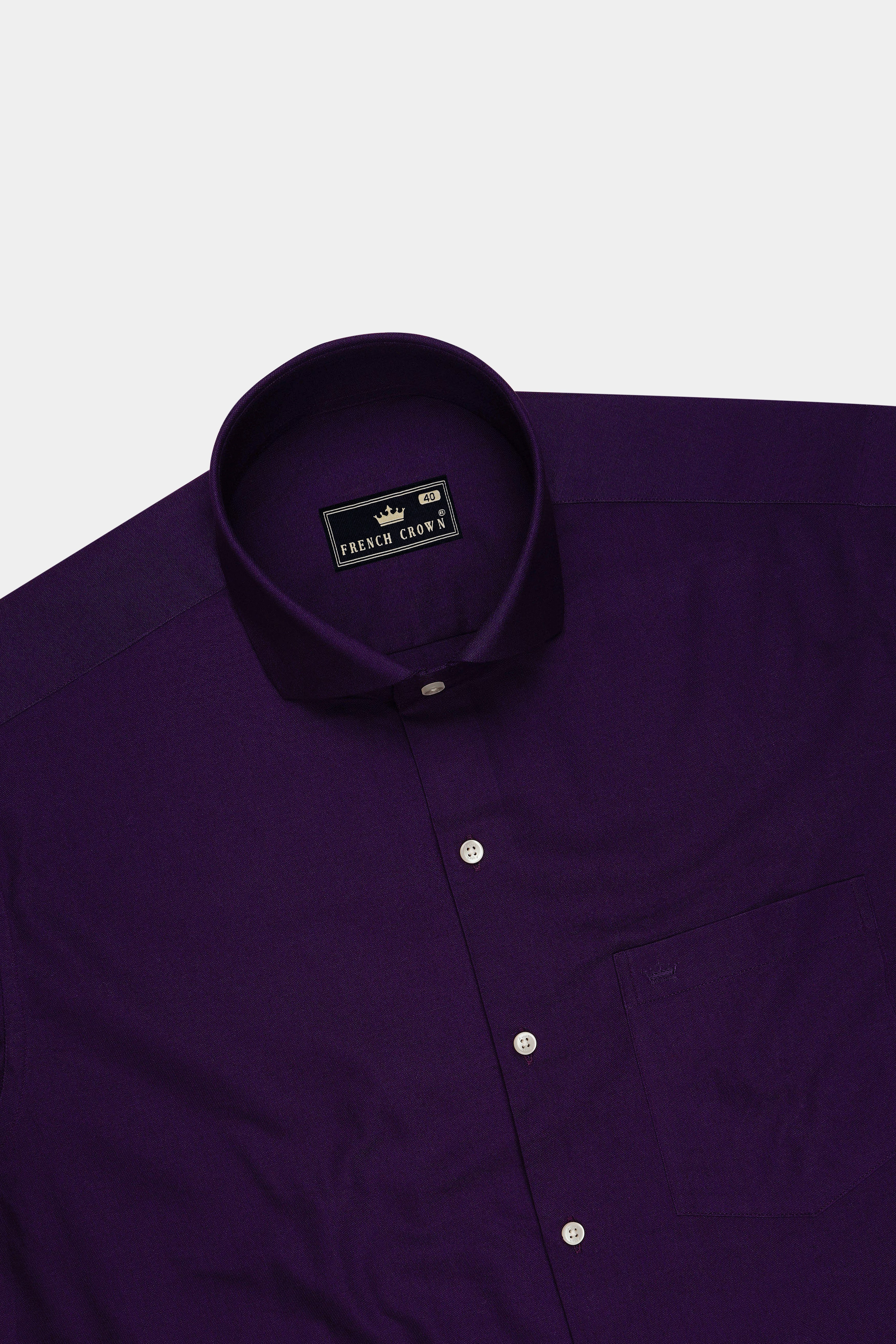 Violet-Revolver Purple Oxford Premium Cotton Dress Cut Away Shirt