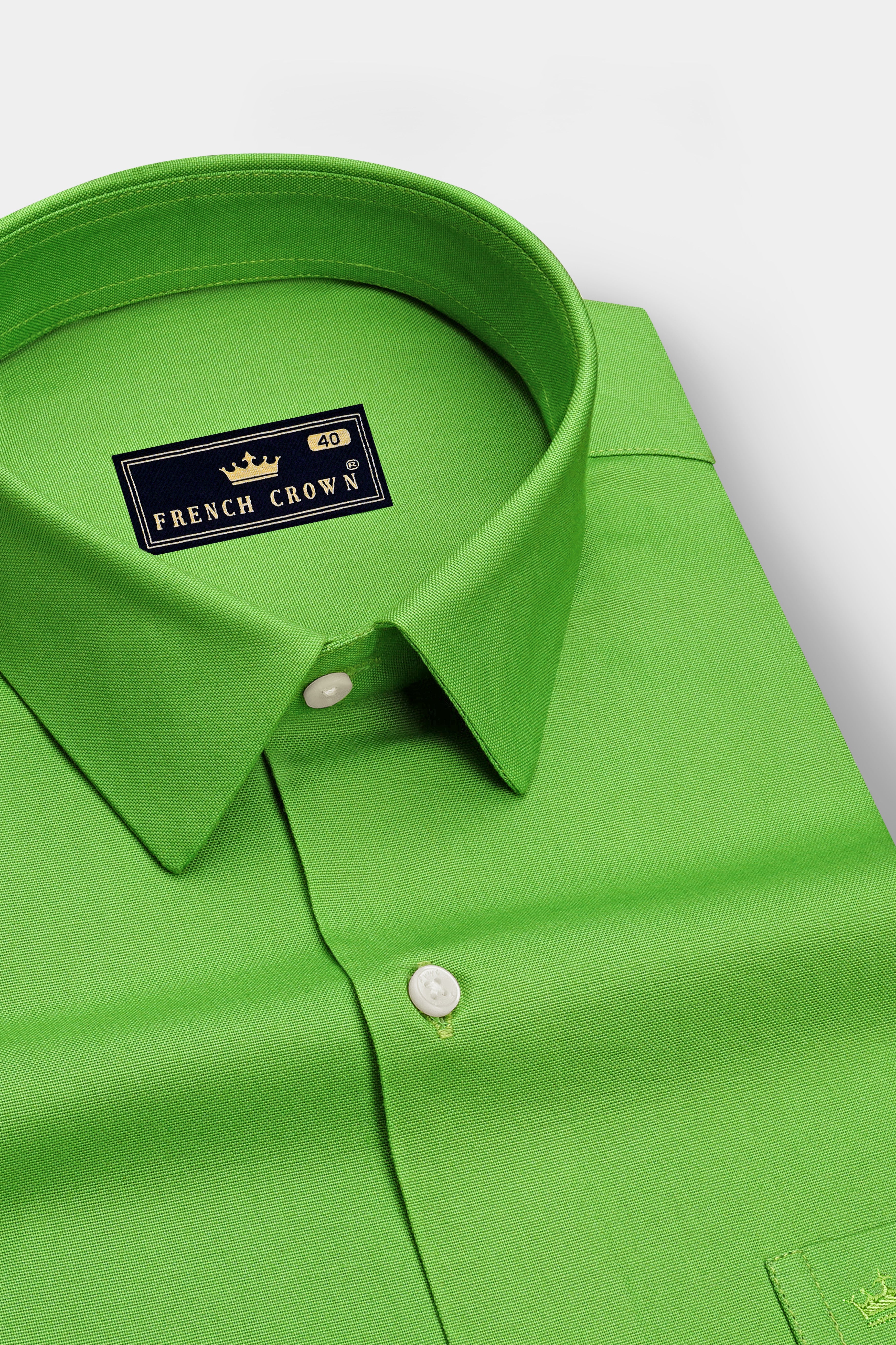 Virent-Mantis Green Oxford Premium Cotton Dress Shirt