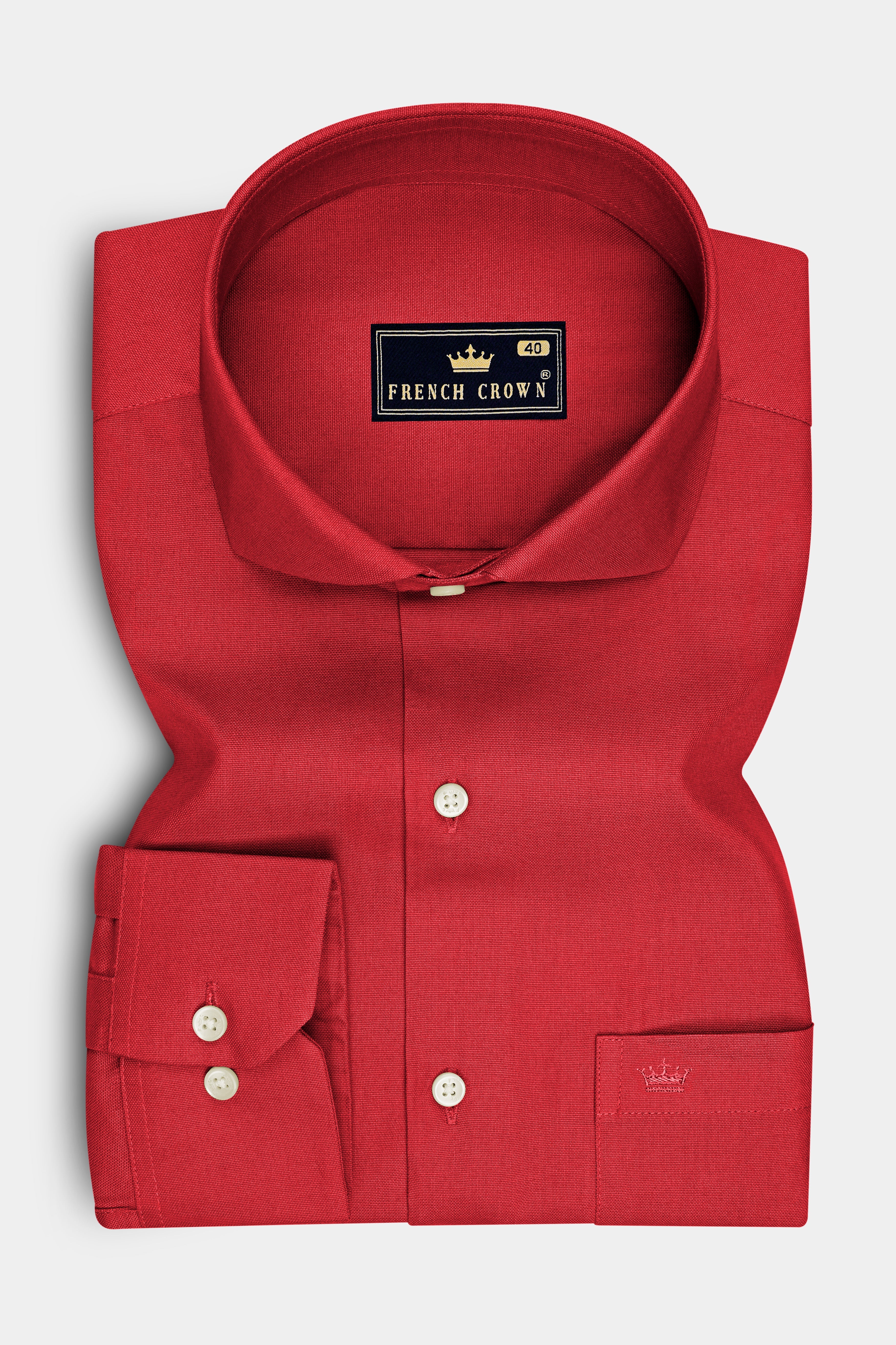 Sorin-Persian Red  Oxford Premium Cotton Dress Cut Away Shirt