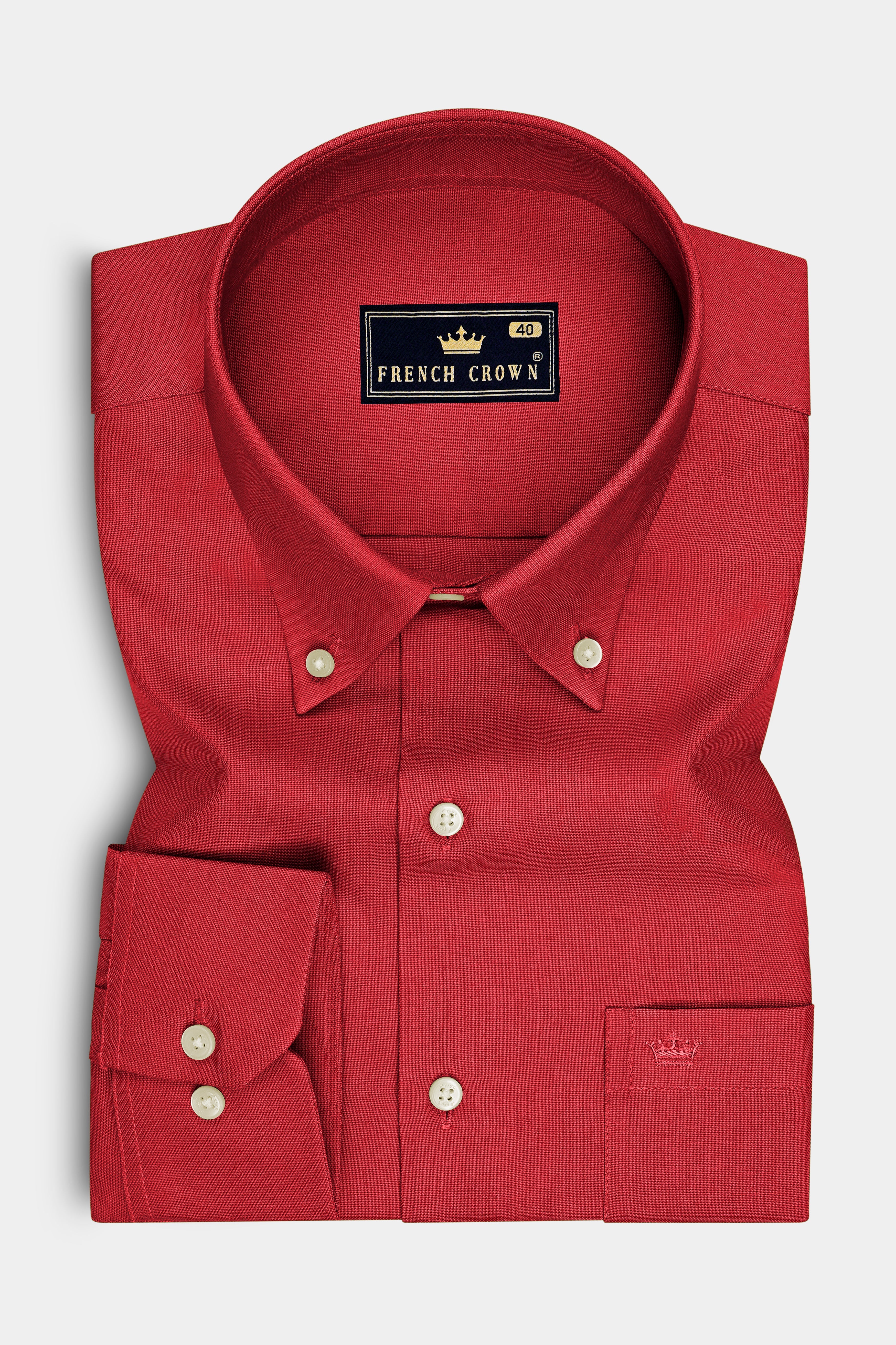 Sorin-Persian Red  Oxford Premium Cotton Dress Button Down Shirt