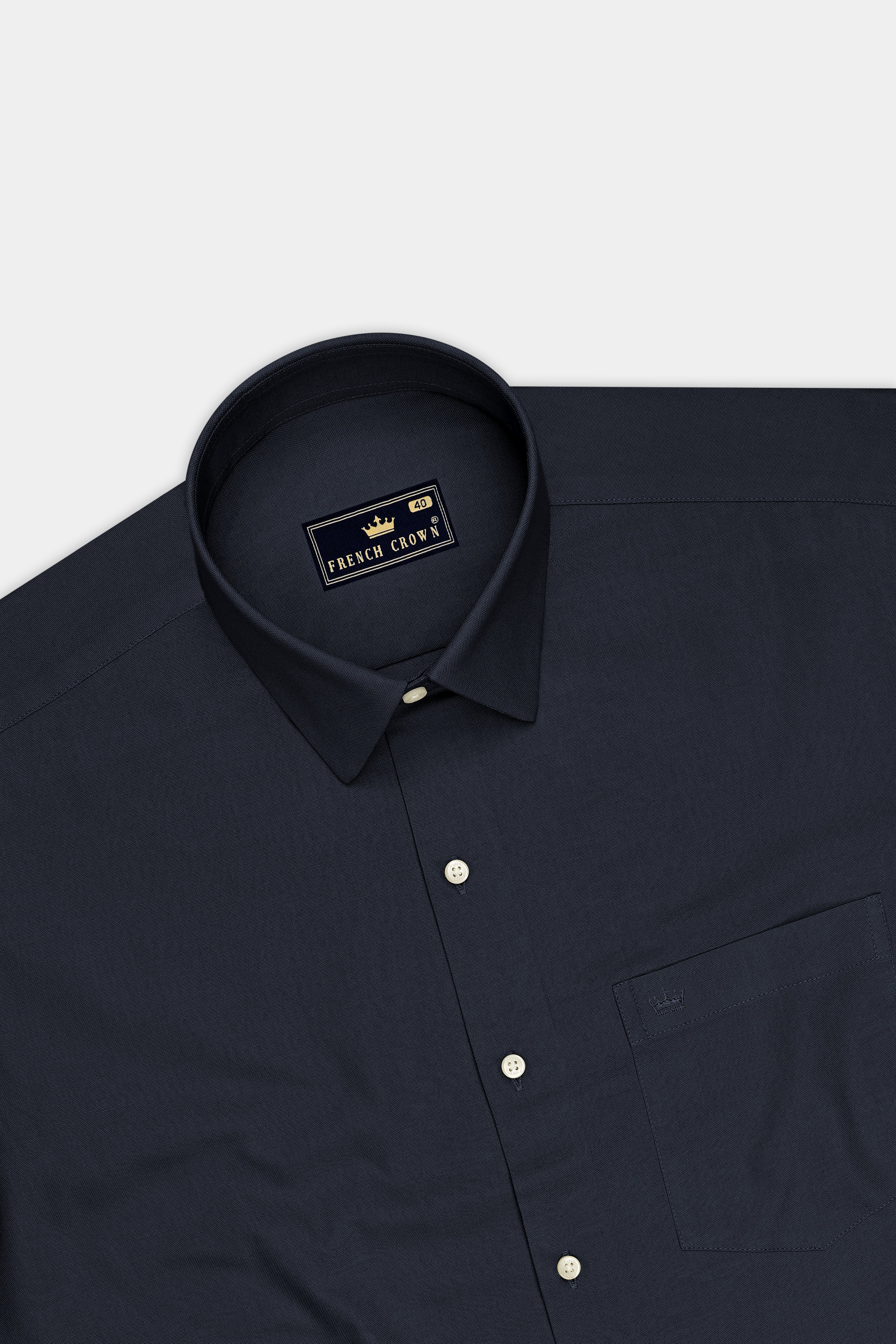 Slateon-Charcoal Grey Oxford Premium Cotton Dress Shirt