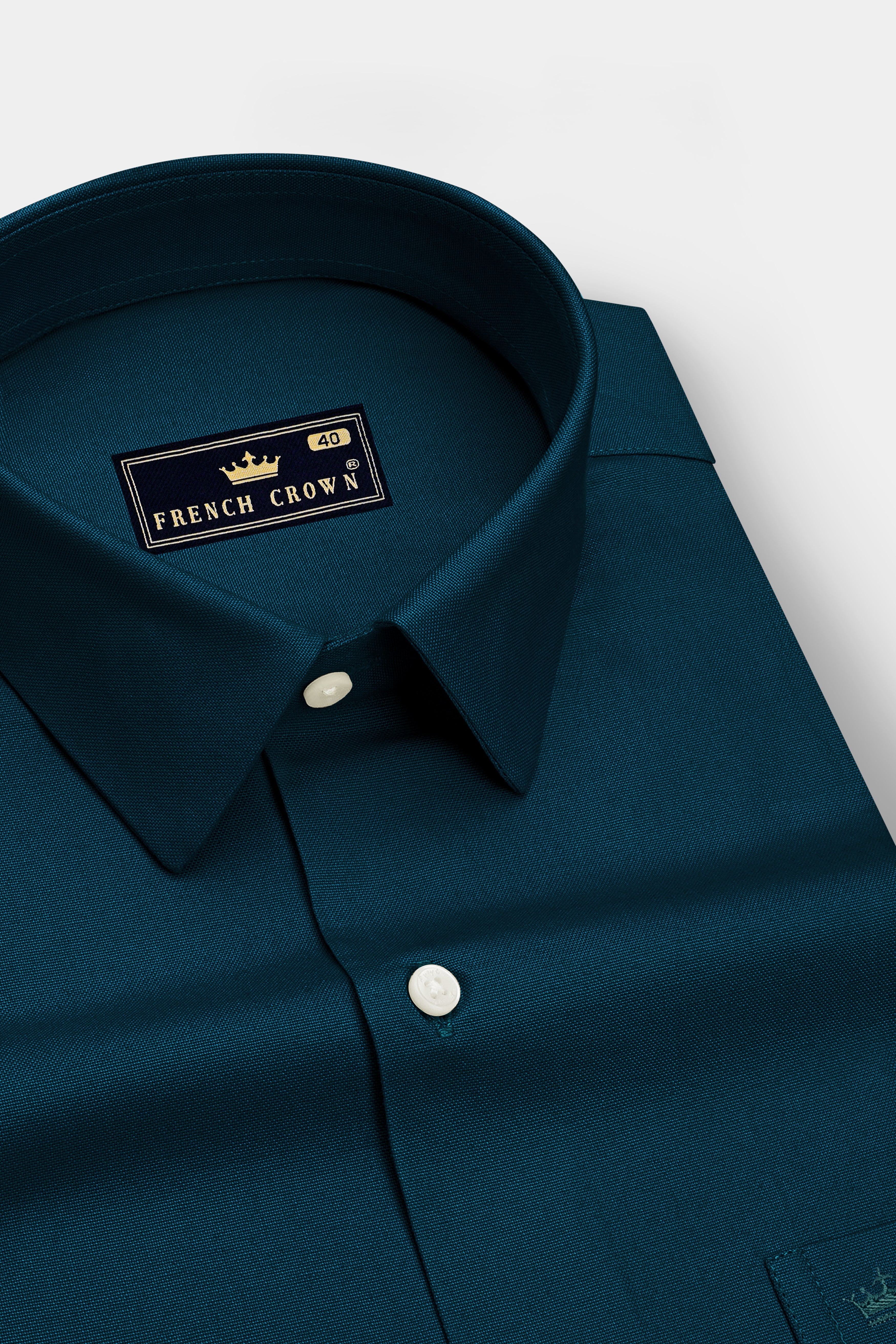 Virenzo-Teal Green Oxford Premium Cotton Dress Shirt