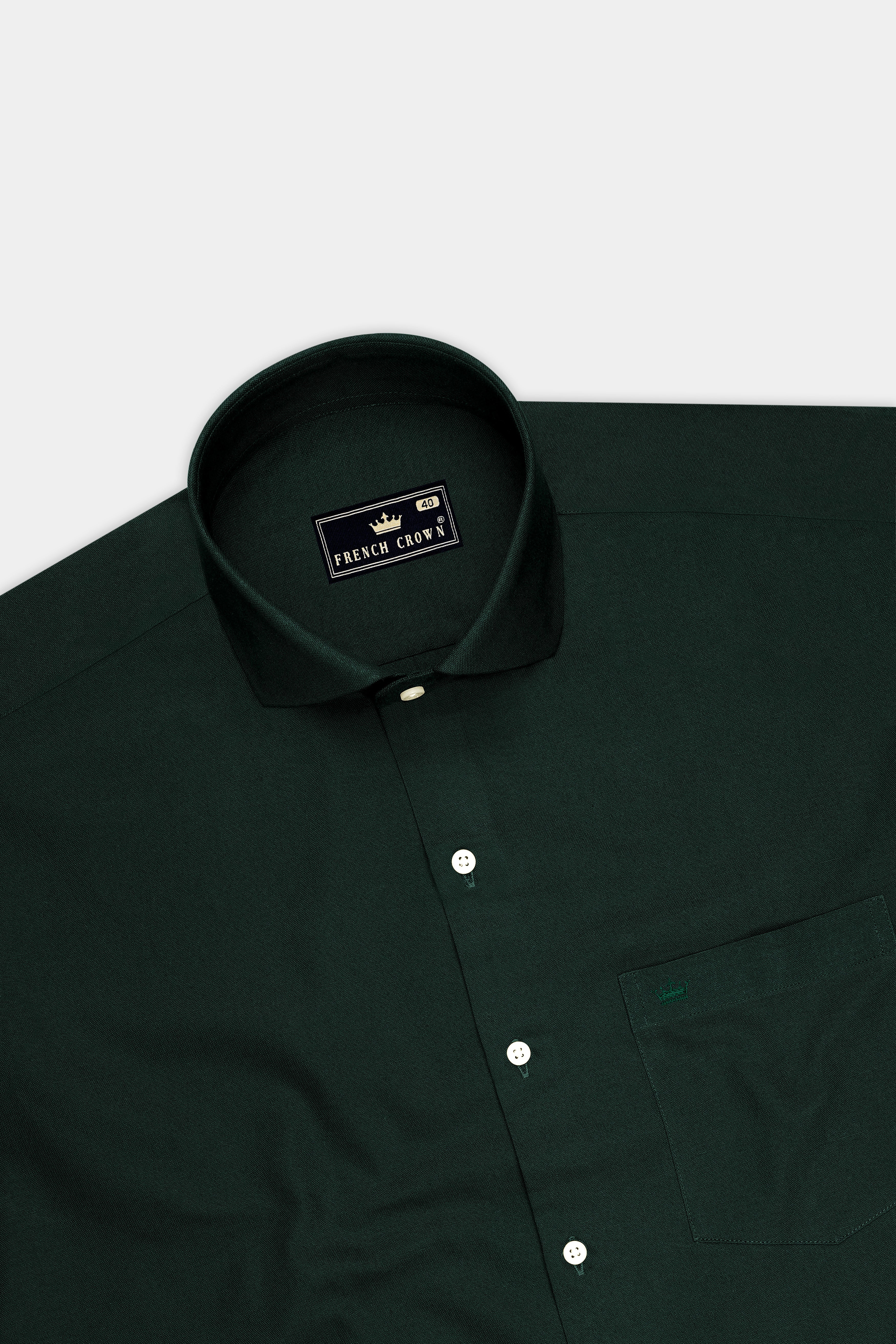 Mossen-Bush Green Oxford Premium Cotton Dress Cut Away Shirt