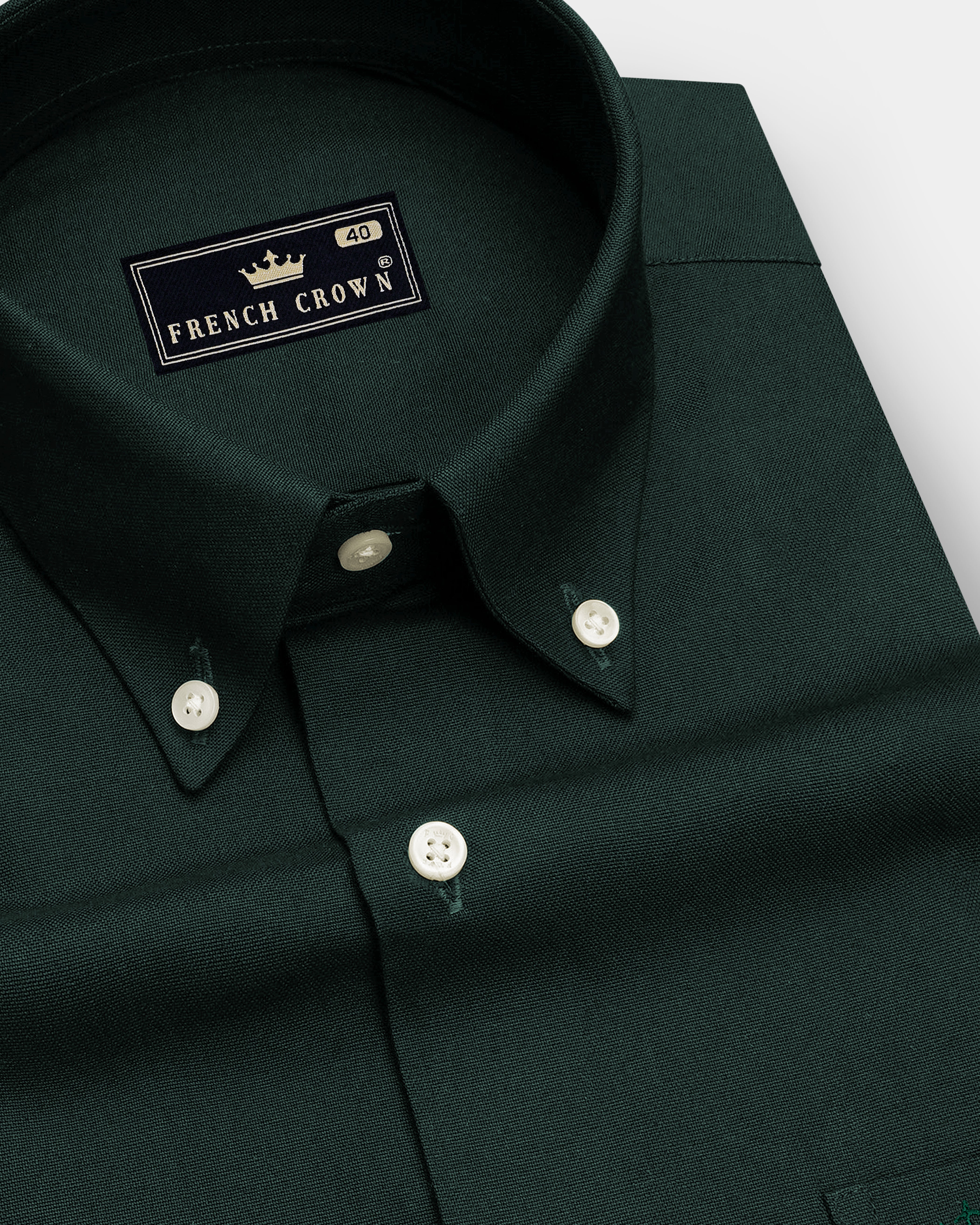 Mossen-Bush Green Oxford Premium Cotton Dress Button Down Shirt
