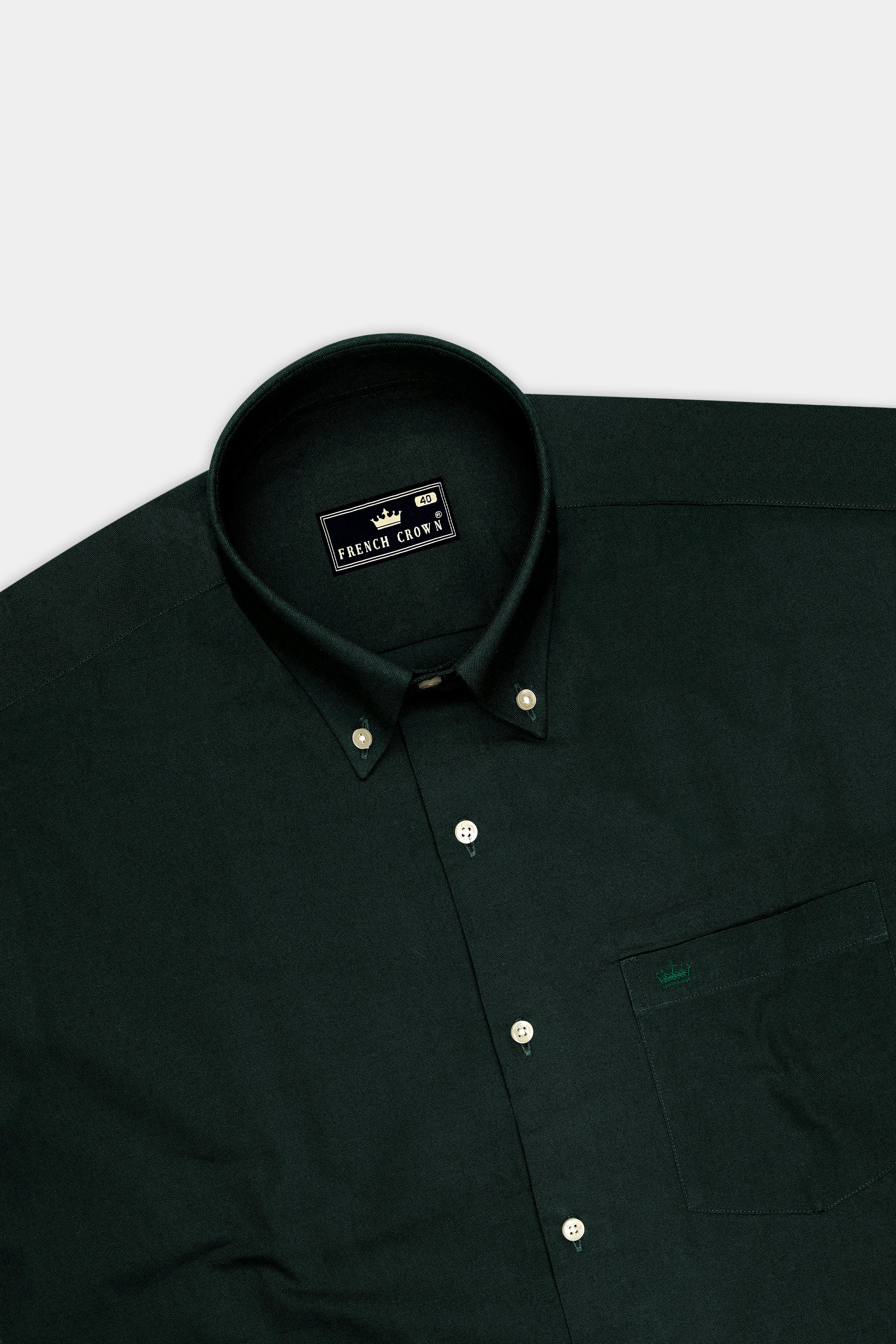 Mossen-Bush Green Oxford Premium Cotton Dress Button Down Shirt