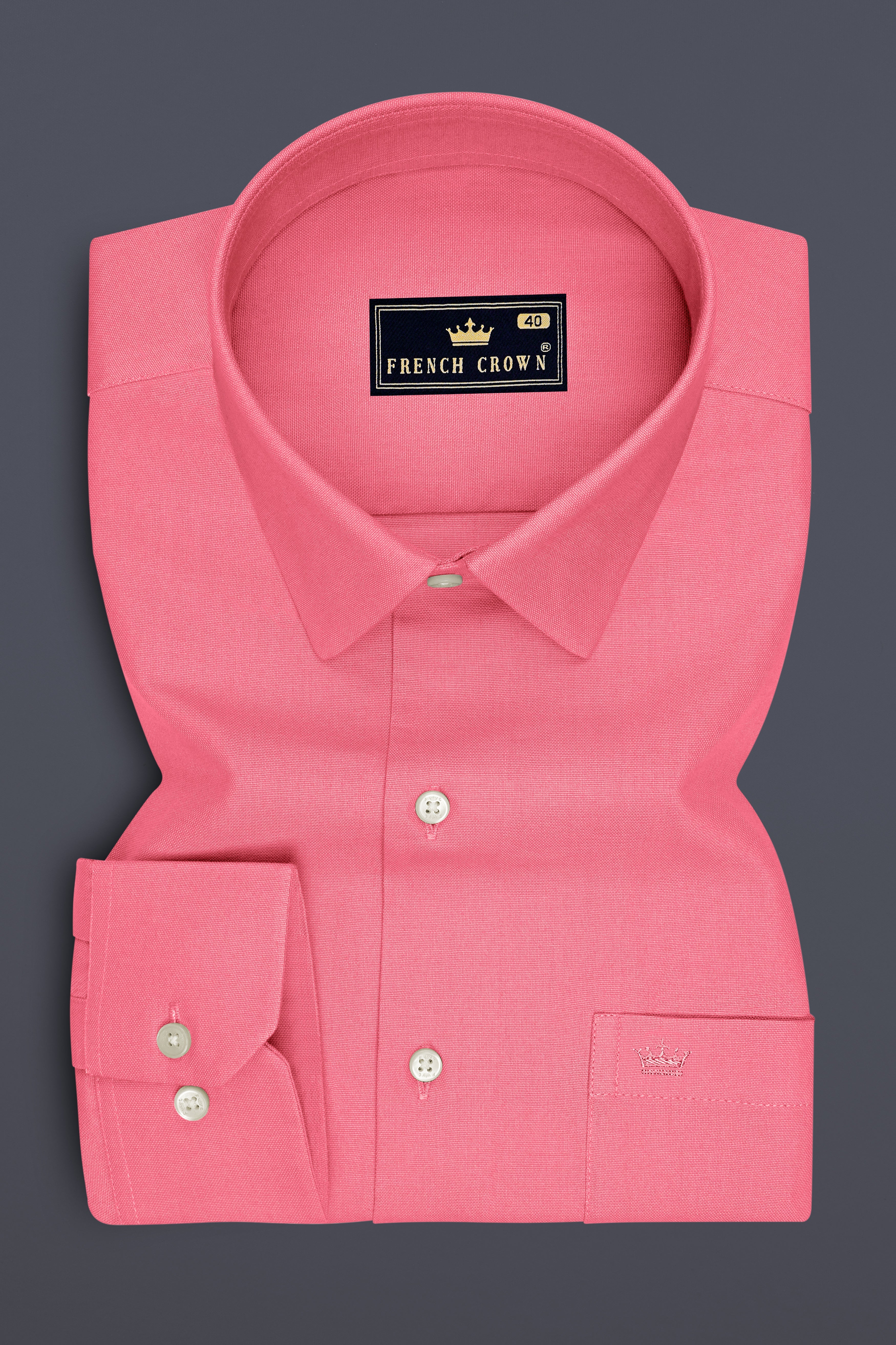 Pechelle-Geraldine Peach Oxford Premium Cotton Dress Shirt