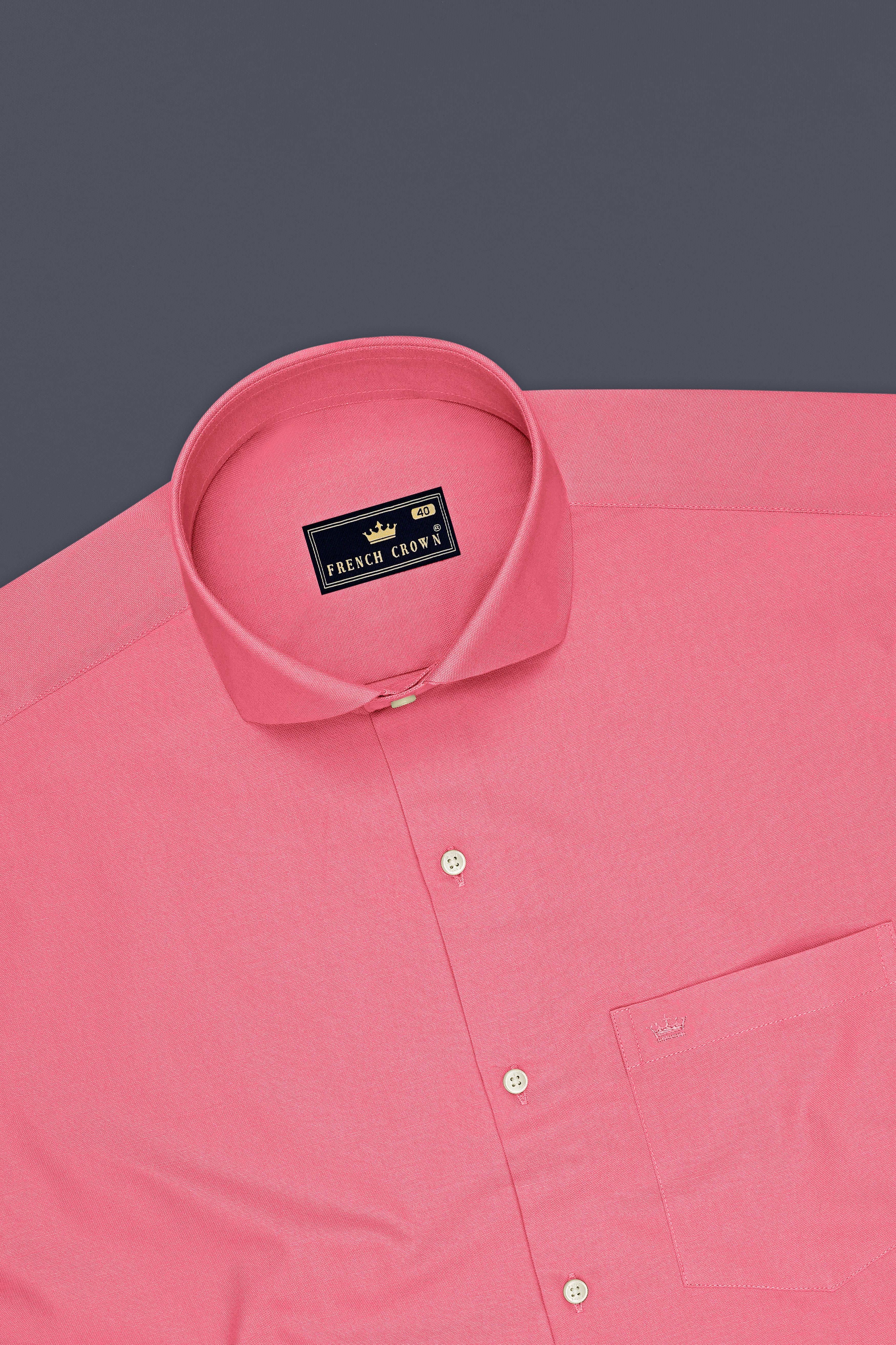 Pechelle-Geraldine Peach Oxford Premium Cotton Dress Cut Away Shirt