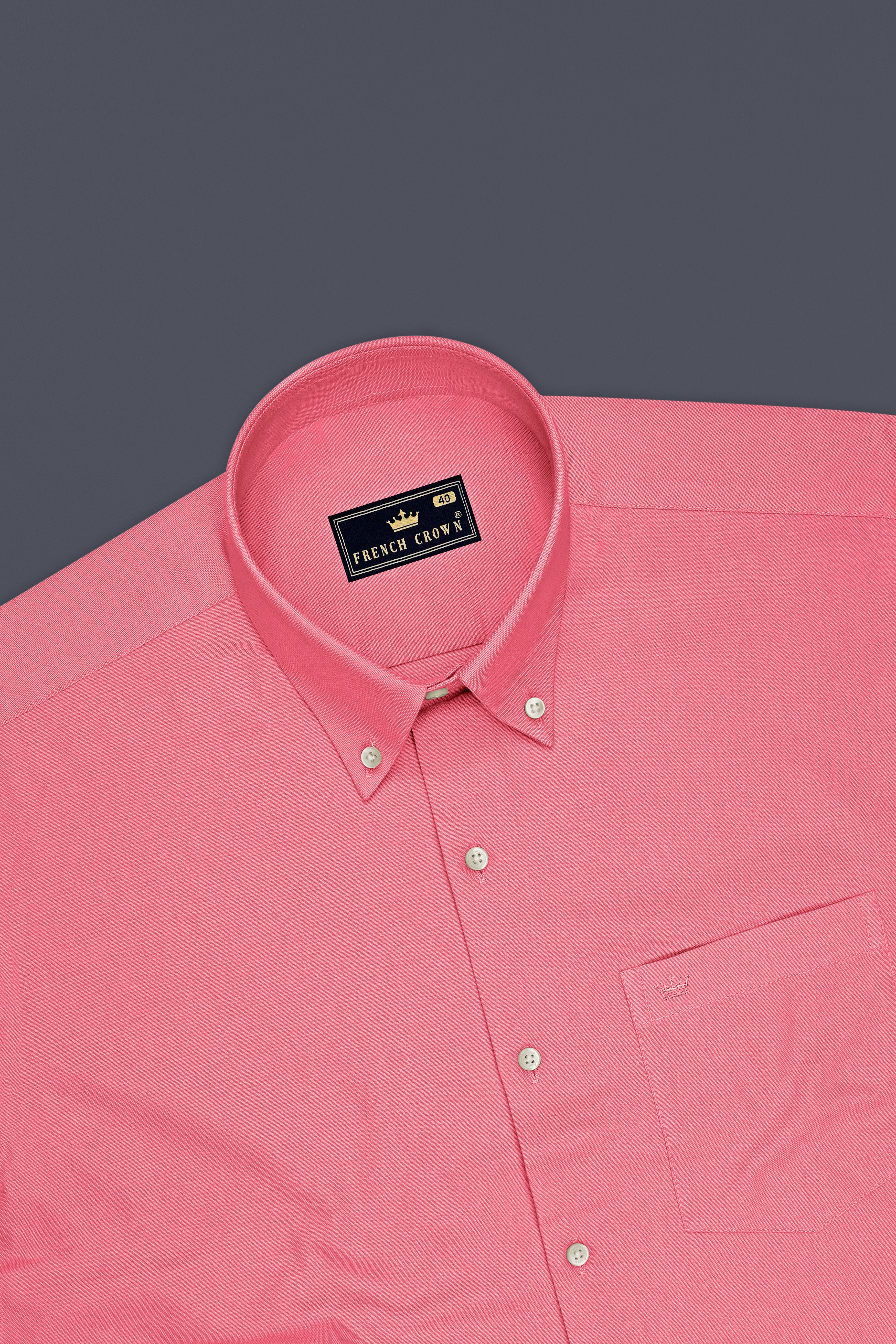 Pechelle-Geraldine Peach Oxford Premium Cotton Dress Button Down Shirt