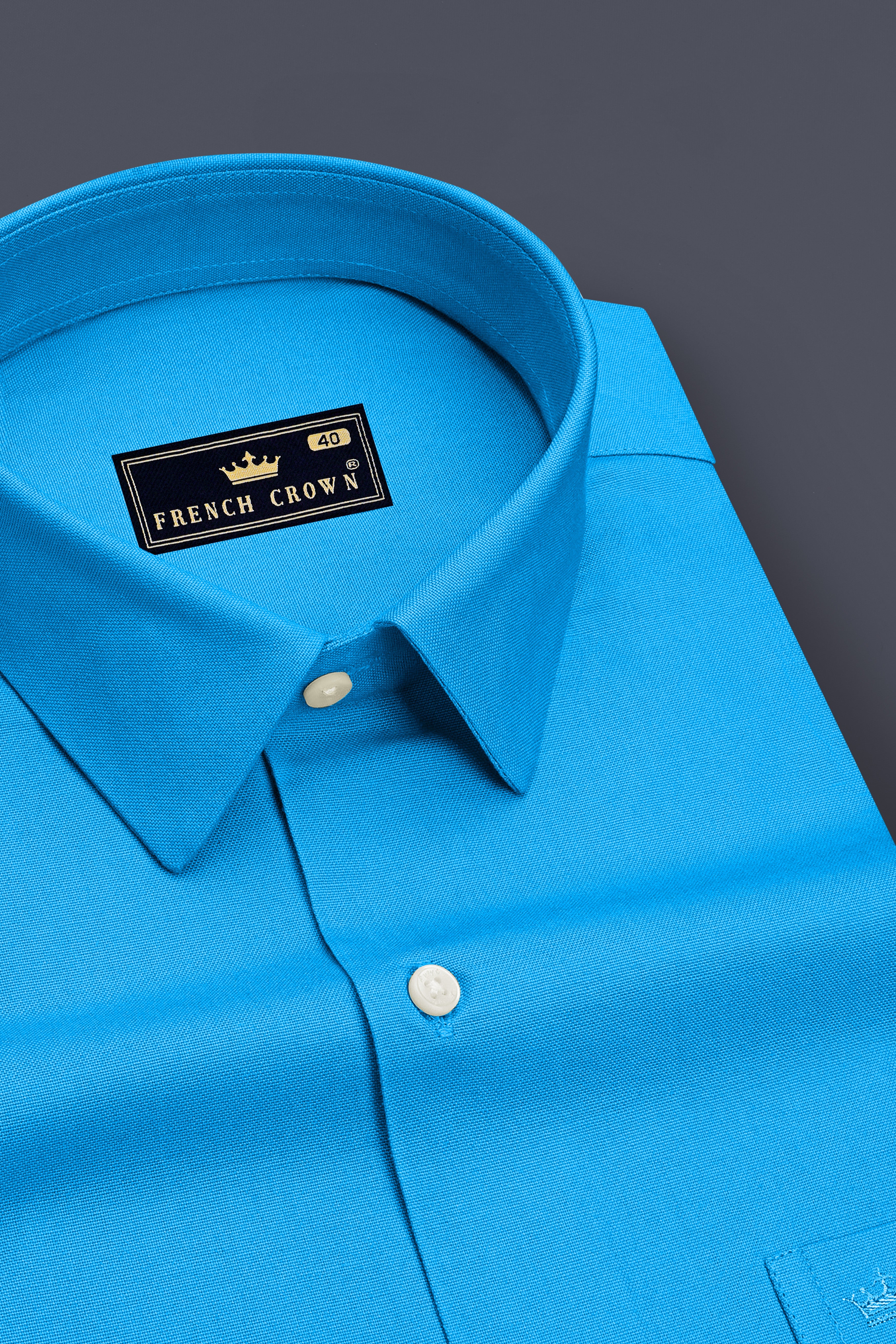 Maris-Azure Blue Oxford Premium Cotton Dress Shirt