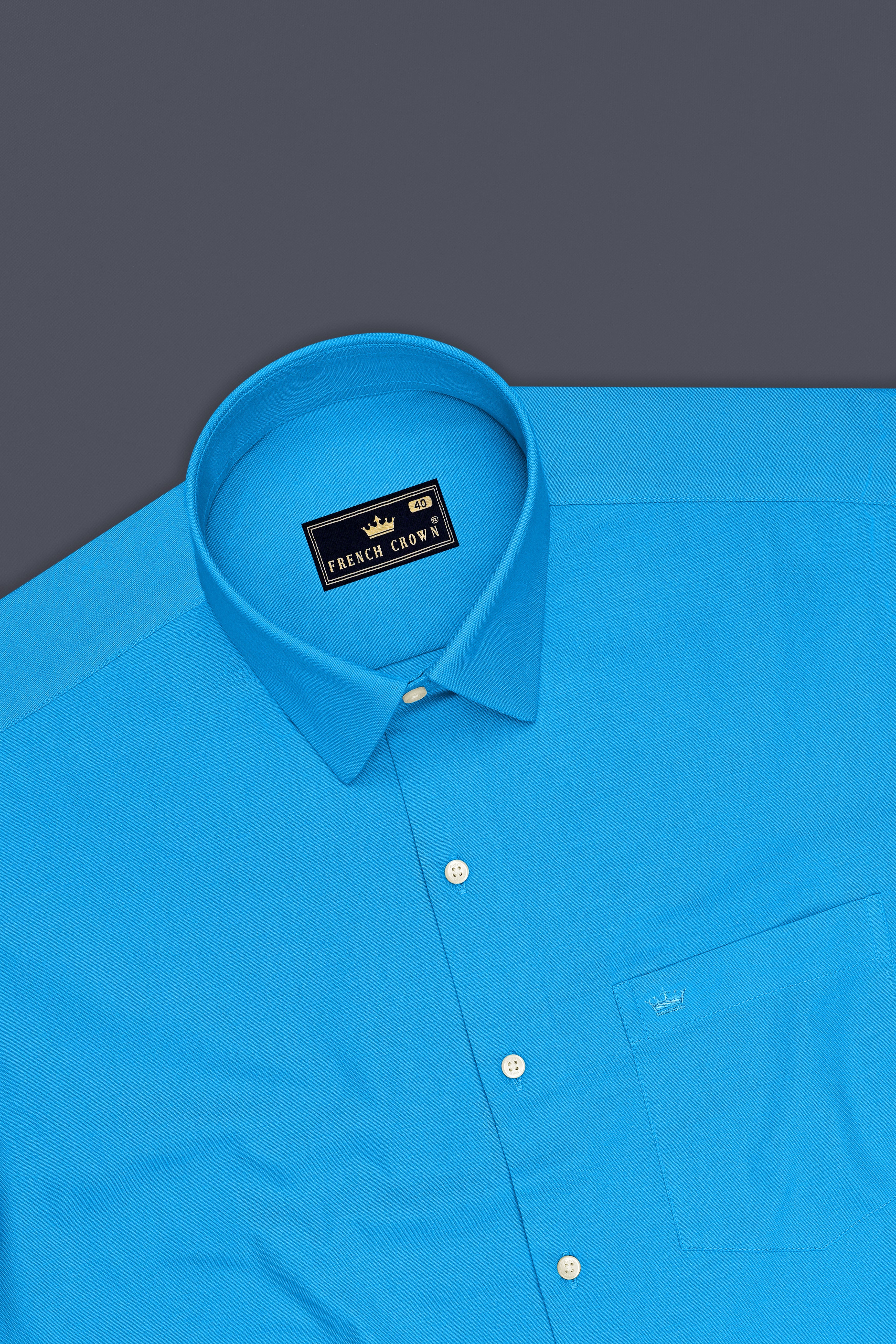Maris-Azure Blue Oxford Premium Cotton Dress Shirt