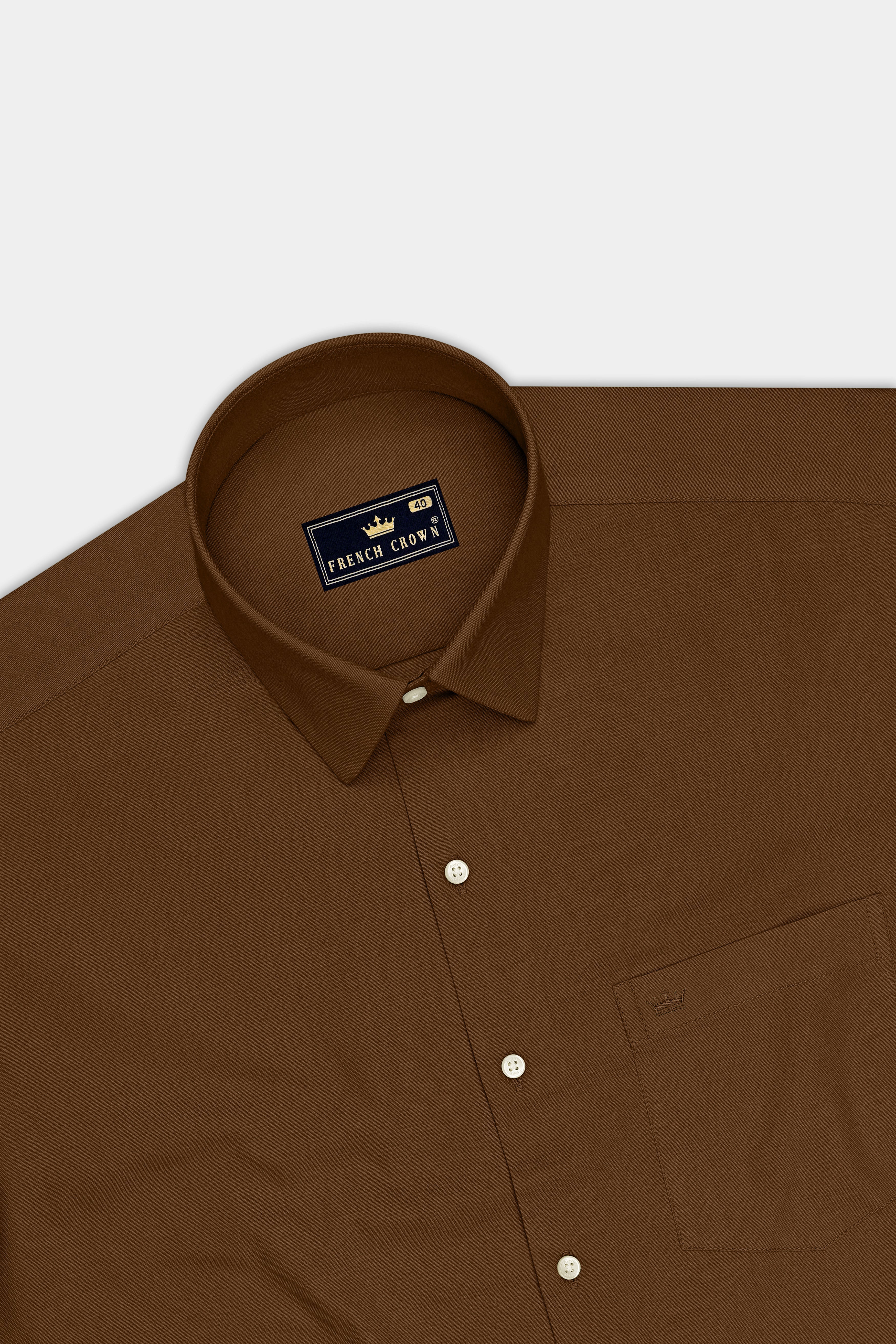 Ruston-Sepia Brown Oxford Premium Cotton Dress Shirt
