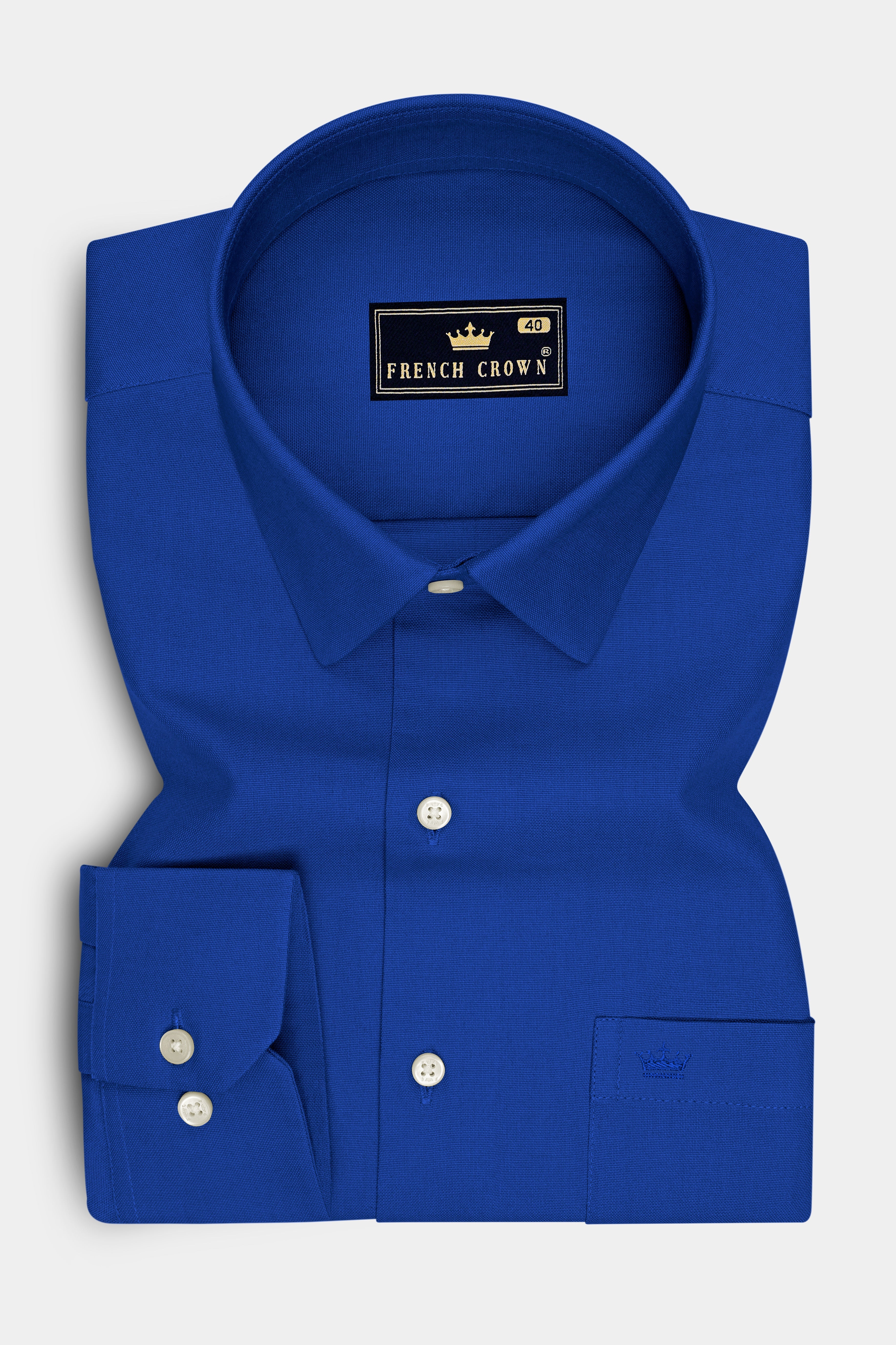 Majesty-Royal Blue Oxford Premium Cotton Dress Shirt
