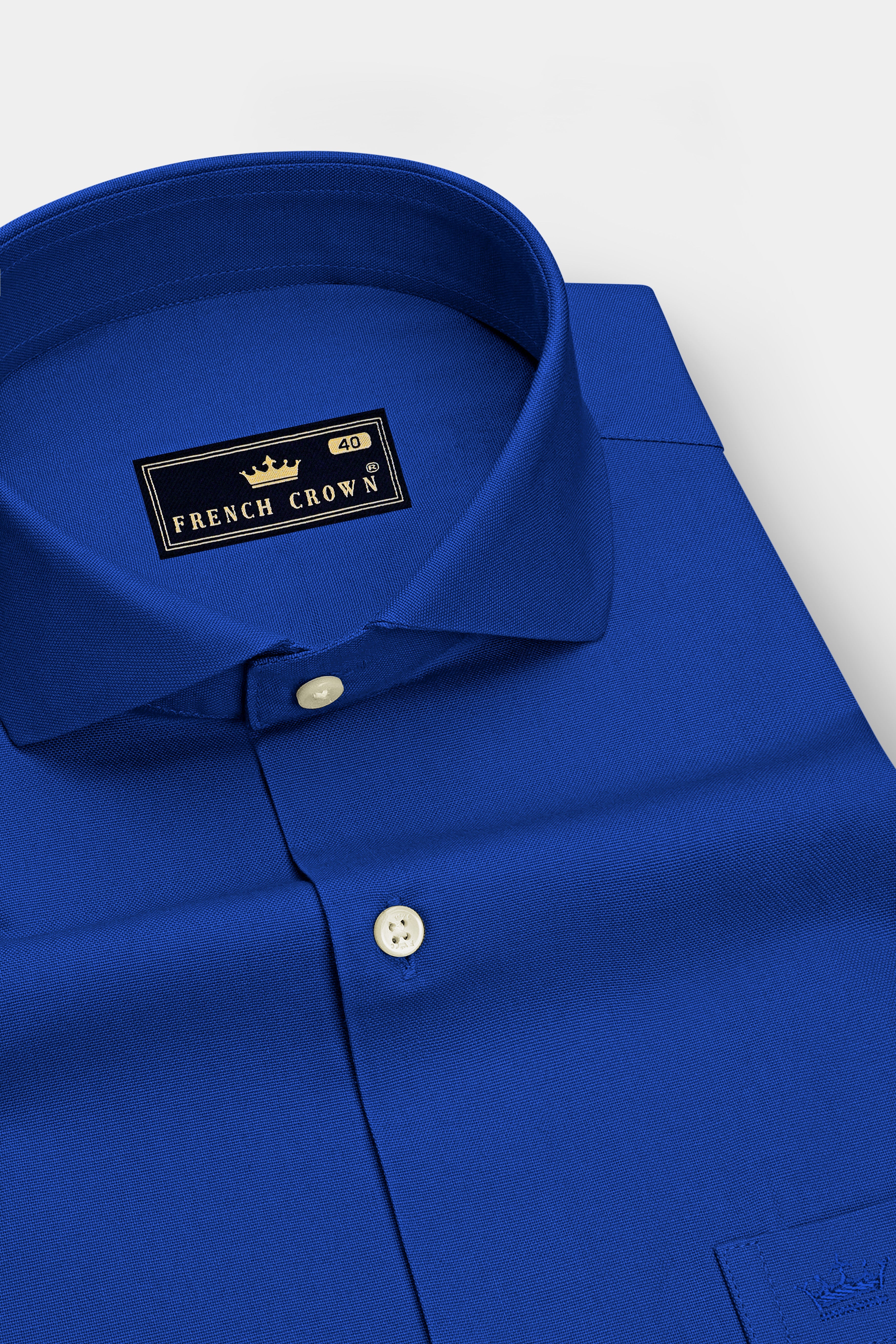 Majesty-Royal Blue Oxford Premium Cotton Dress Cut Away Shirt