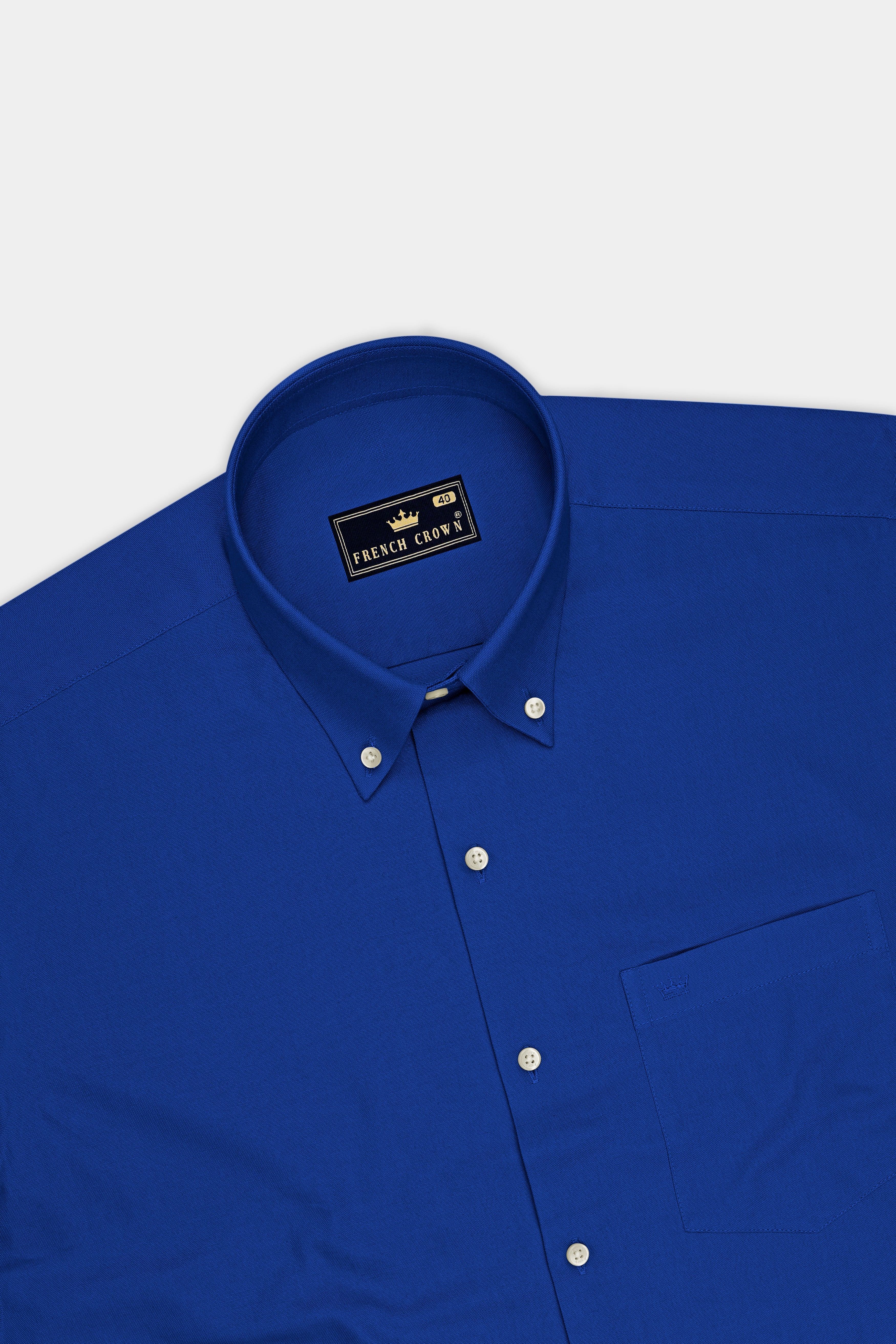 Majesty-Royal Blue Oxford Premium Cotton Dress Button Down Shirt