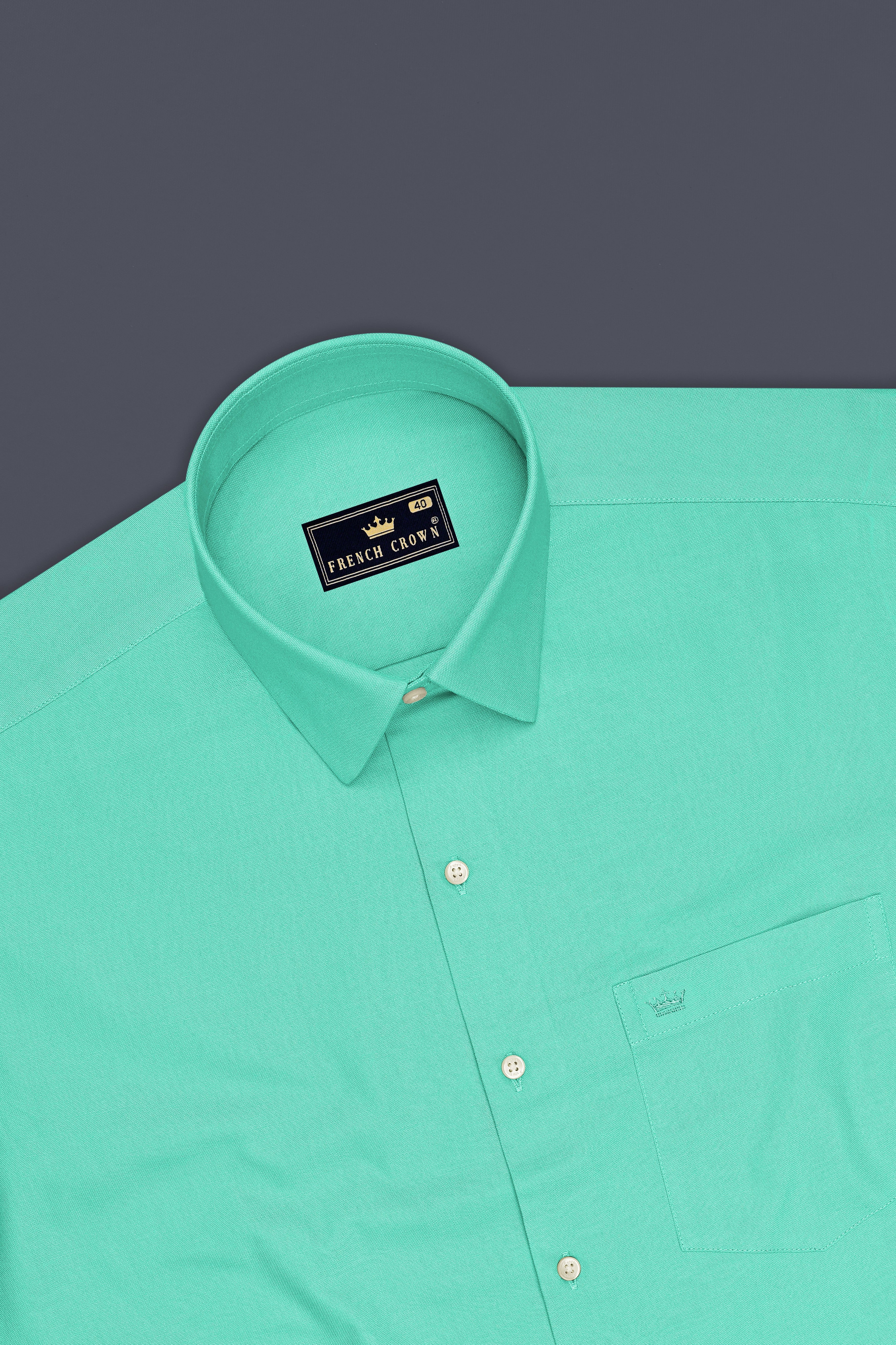 Olvian-Bermude Green Oxford Premium Cotton Dress Shirt