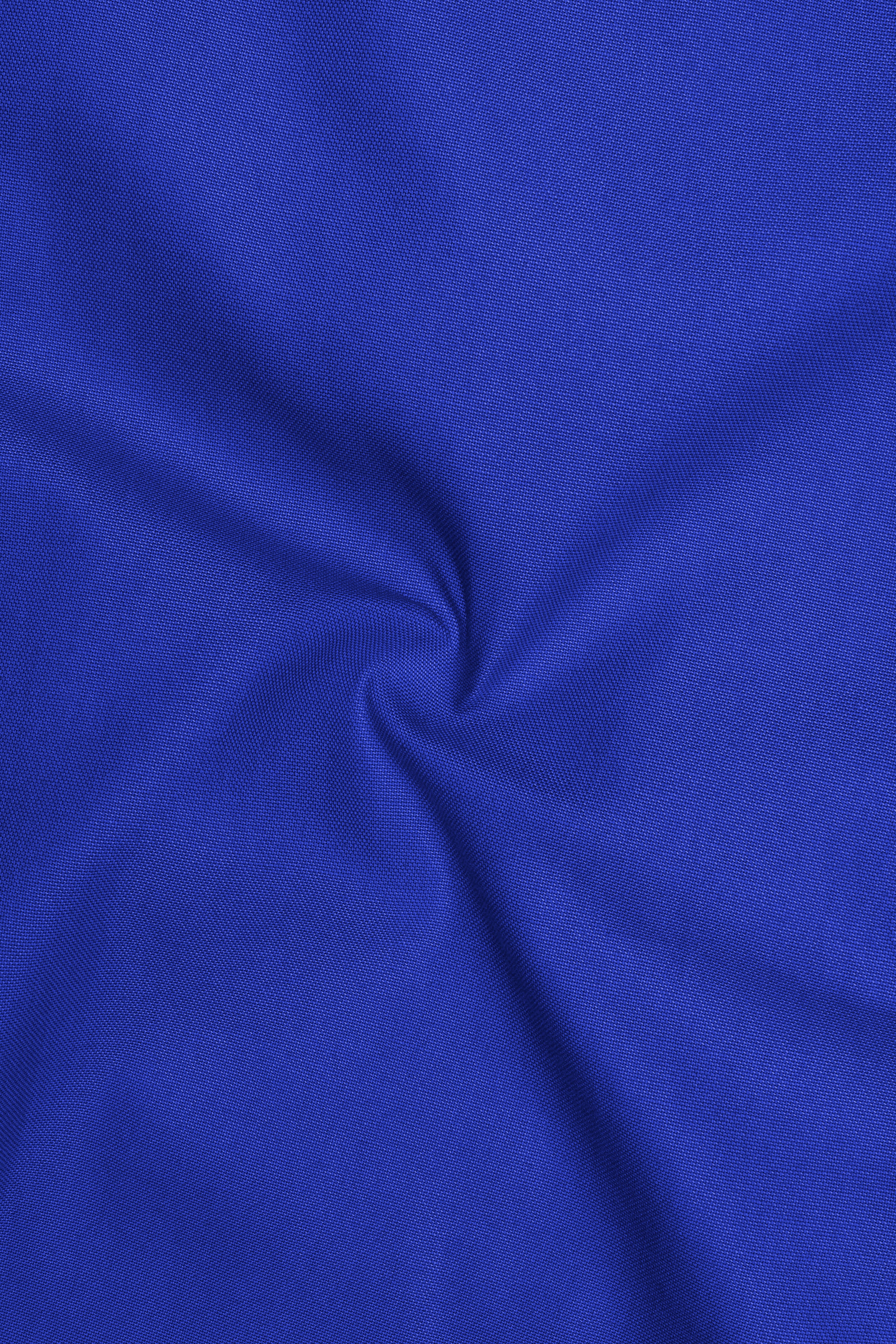 Azuro-Indigo Blue Oxford Premium Cotton Dress Shirt