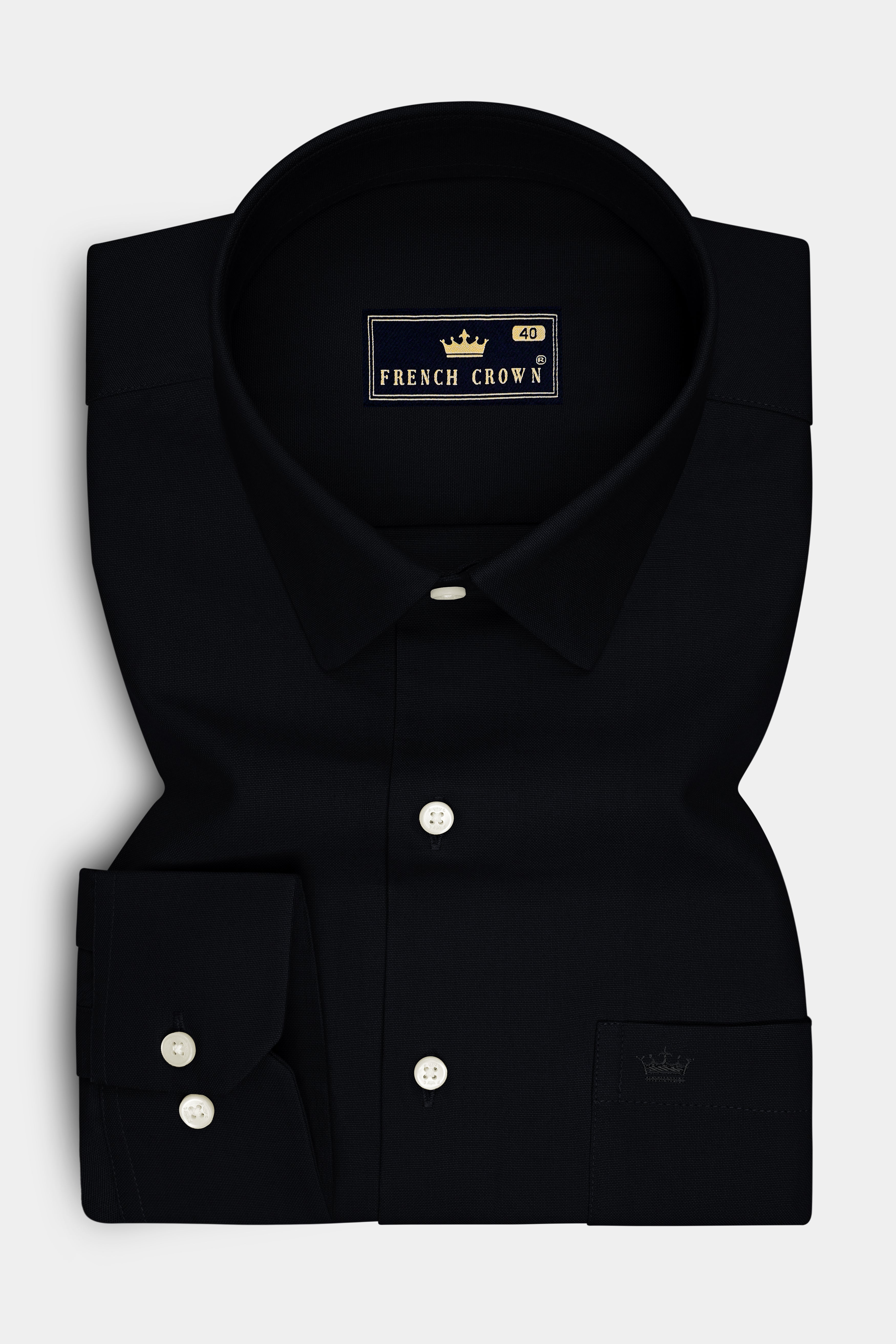 Eclipse-Jade Black Oxford Premium Cotton Dress Shirt